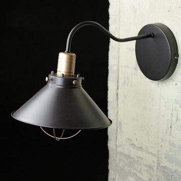 Licht-Erlebnisse Wandleuchte LOFT, ohne Leuchtmittel, Wandlampe Schwarz Kupfer Industrie Stil Design Wohnzimmer Lampe