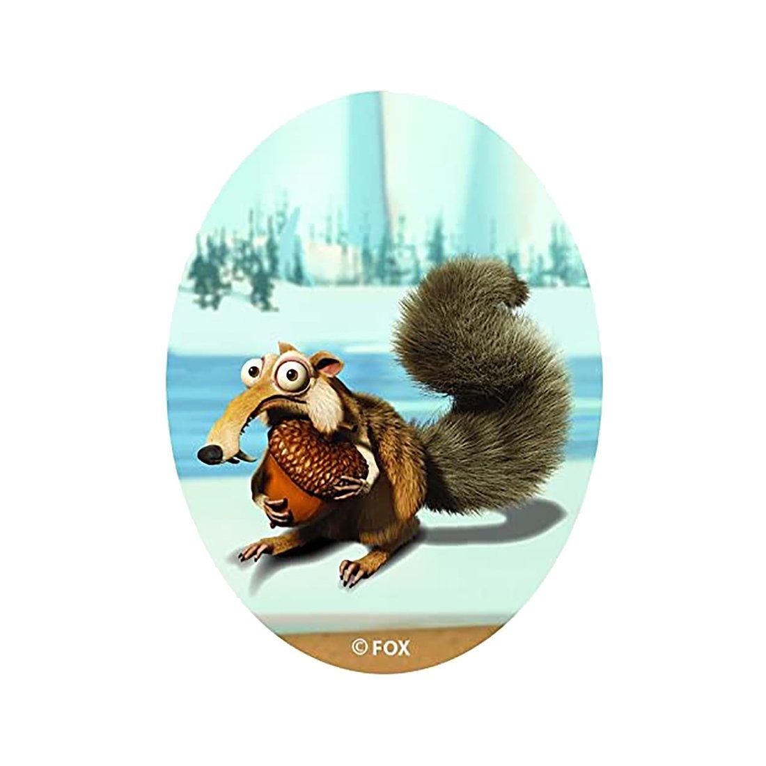 KLEIBER Пластырь Bügelbild, Aufbügler, Applikationen, Patches, Flicken, zum aufbügeln, Polyester, Ice Age Scrat with nut - Größe: 21 x 14,7 cm