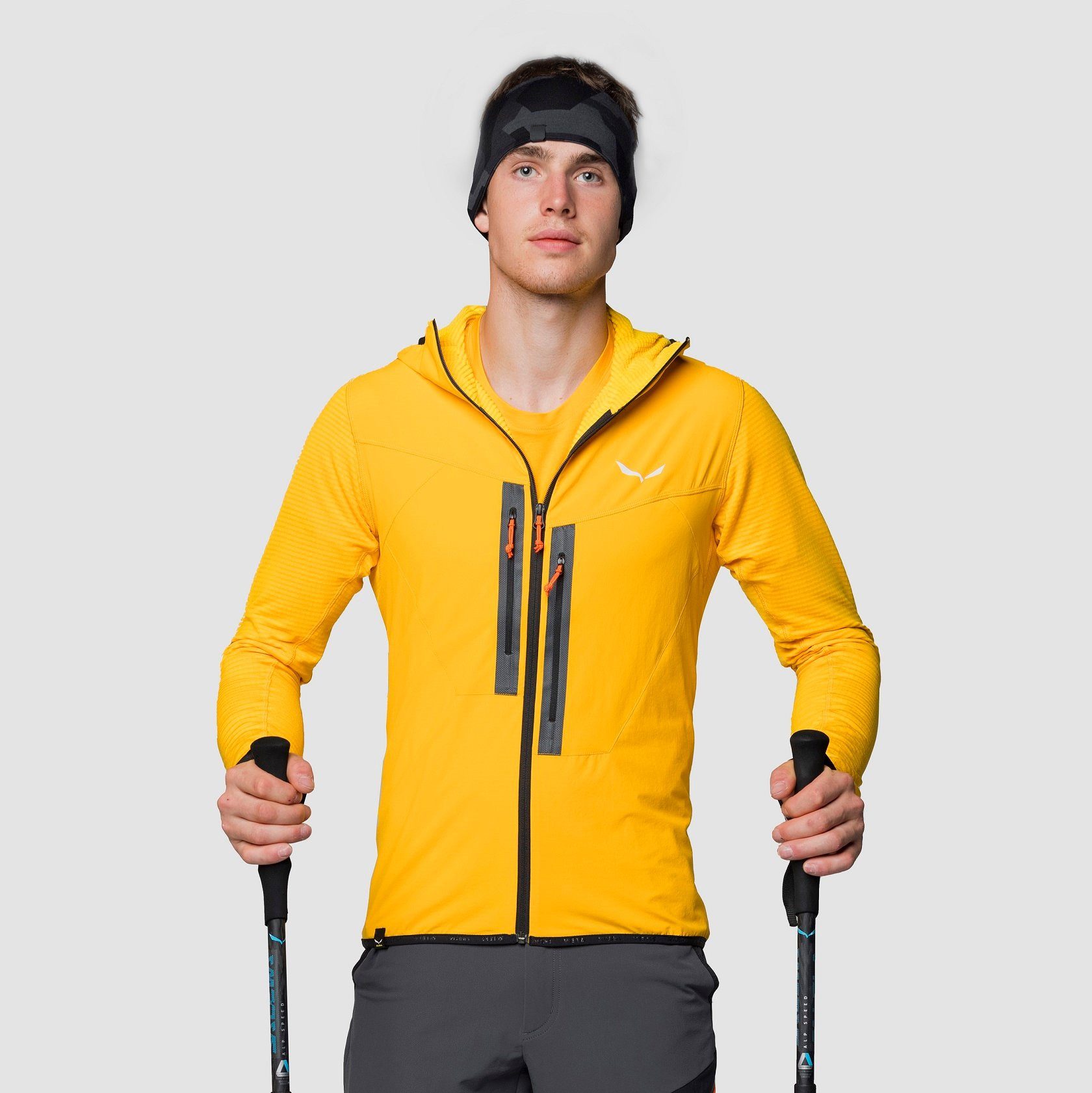 Salewa Fleecejacke Rolle - winddicht, leicht, Bodymapping-Isolierzonen - gelb Herren