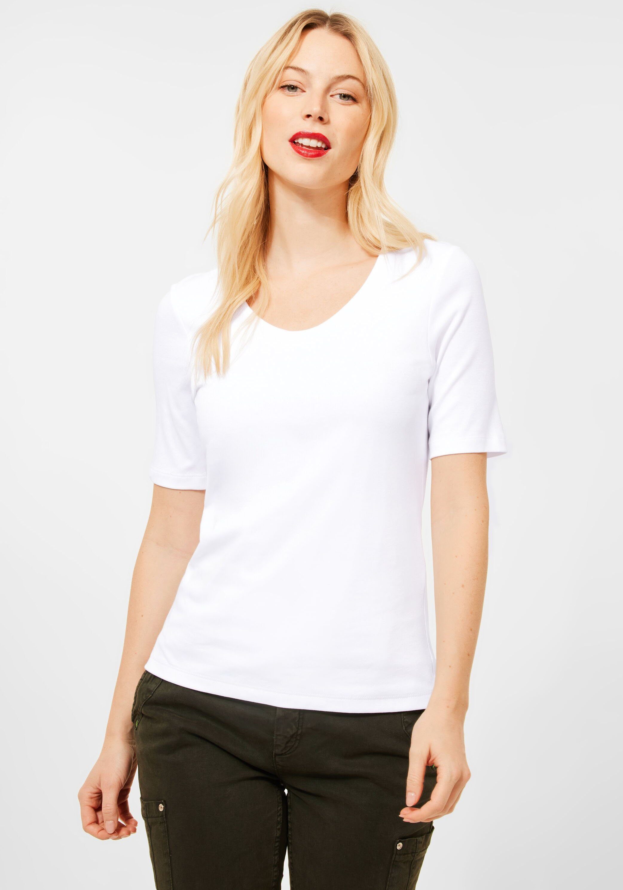 im T-Shirt Basic White Style ONE STREET