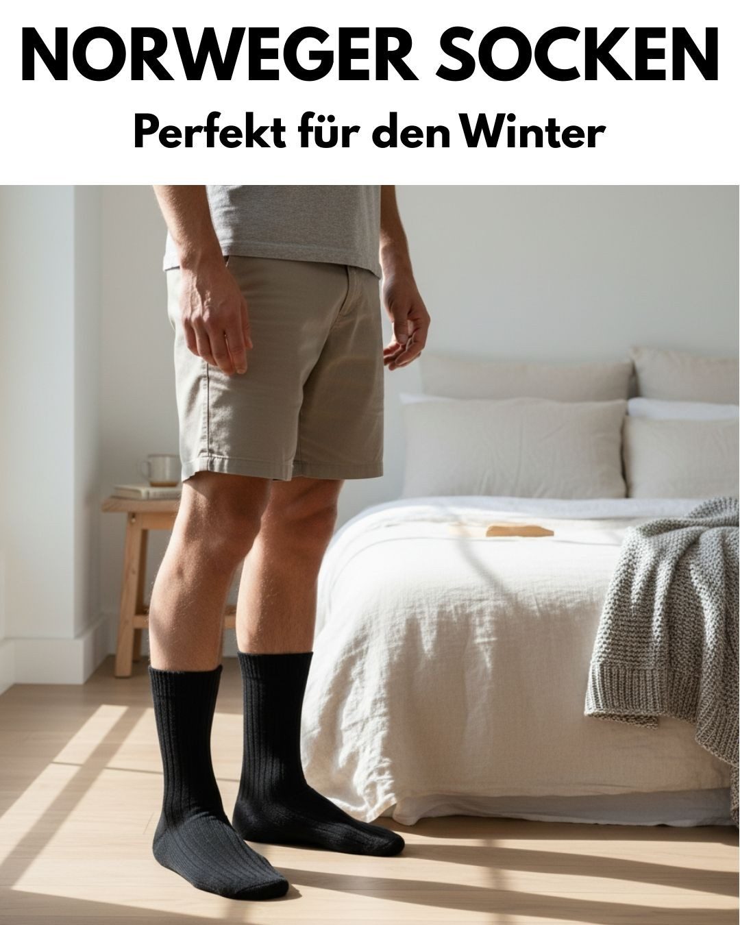 sockenkauf24 Norwegersocken 6 Paar warme Wintersocken Herren & Damen Wollsocken mit verstärkter Sohle in Schwarz Grau Anthrazit - 70301T