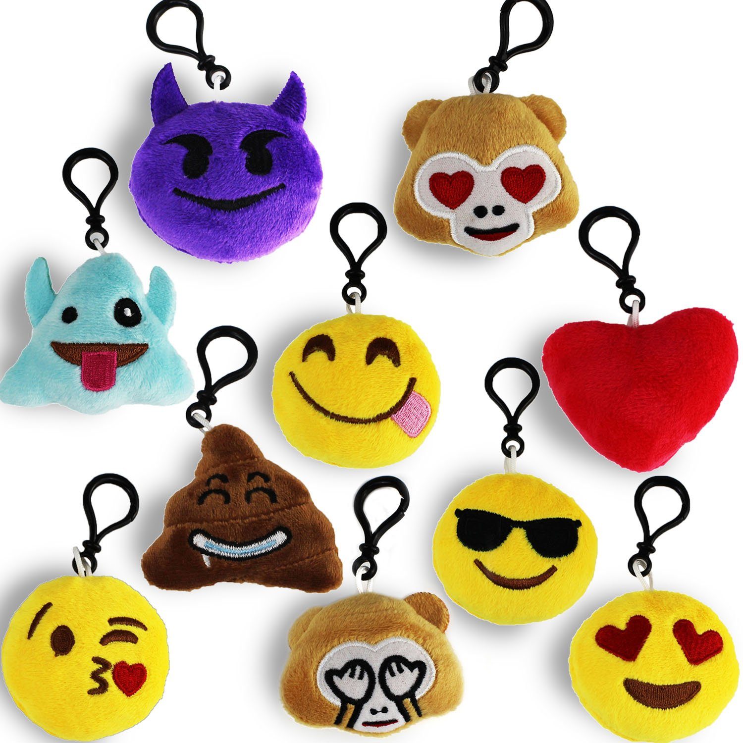 wortek Schlüsselanhänger »Emoji-Anhänger« (Set, 10-tlg), soft und  flauschig, mit reißfestem Karabinerhaken online kaufen | OTTO