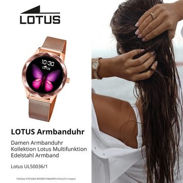Lotus Multifunktionsuhr Lotus Damenuhr Edelstahl roségold Lotus, (Multifunktionsuhr), Damen Armbanduhr rund, mittel (ca. 38,1mm), Edelstahl