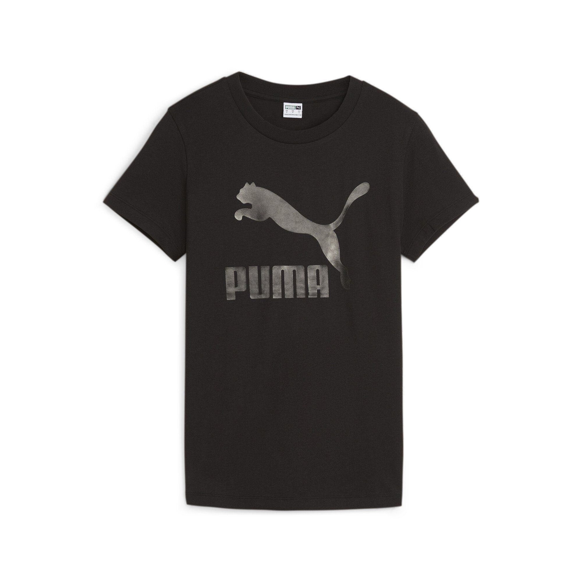 PUMA T-Shirt CLASSICS Shiny Logo T-Shirt Damen | Sport-T-Shirts