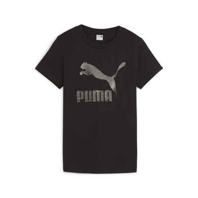 PUMA T-Shirt CLASSICS Shiny Logo T-Shirt Damen