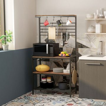 Hoobro Küchenregal Küchenwagen Multifunktionaler Microwave-Ofen-Stand mit S-Haken
