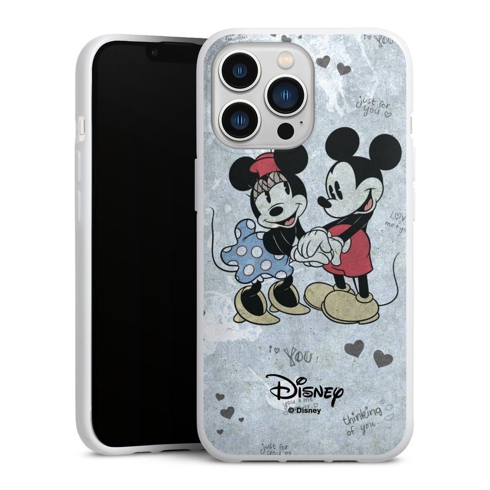 DeinDesign Handyhülle Disney Mickey & Minnie Mouse Vintage Mickey&Minnie In Love, Apple iPhone 13 Pro Silikon Hülle Bumper Case Handy Schutzhülle