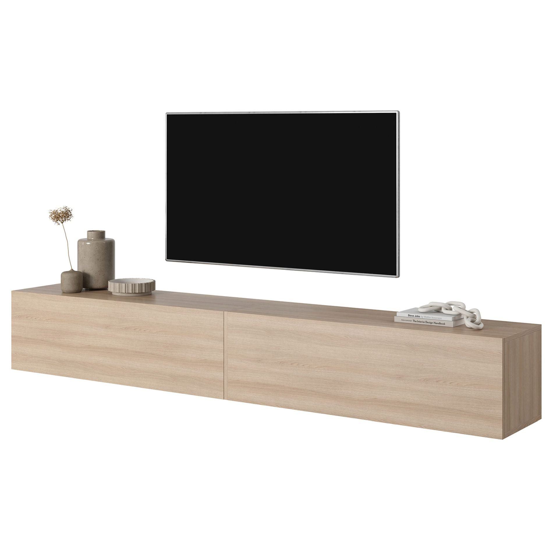 Selsey TV-Schrank Bisira Hängeboard mit 2 Klappen, grifflos, 200 cm – Bild 5 von 5