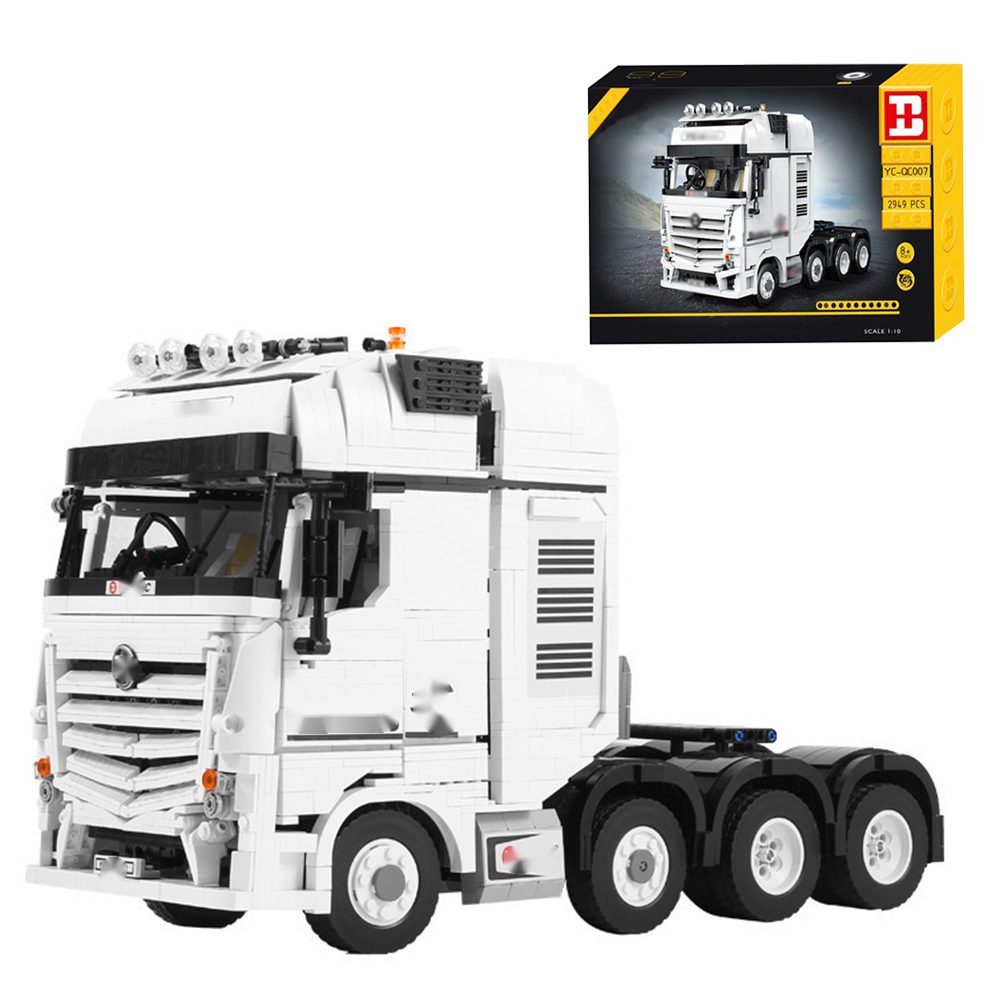 Happy Build QC007 Weißer Modell-LKW Moc Klemmbausteine 2949 Teile Konstruktionsspielsteine, (Set, 2949 St)