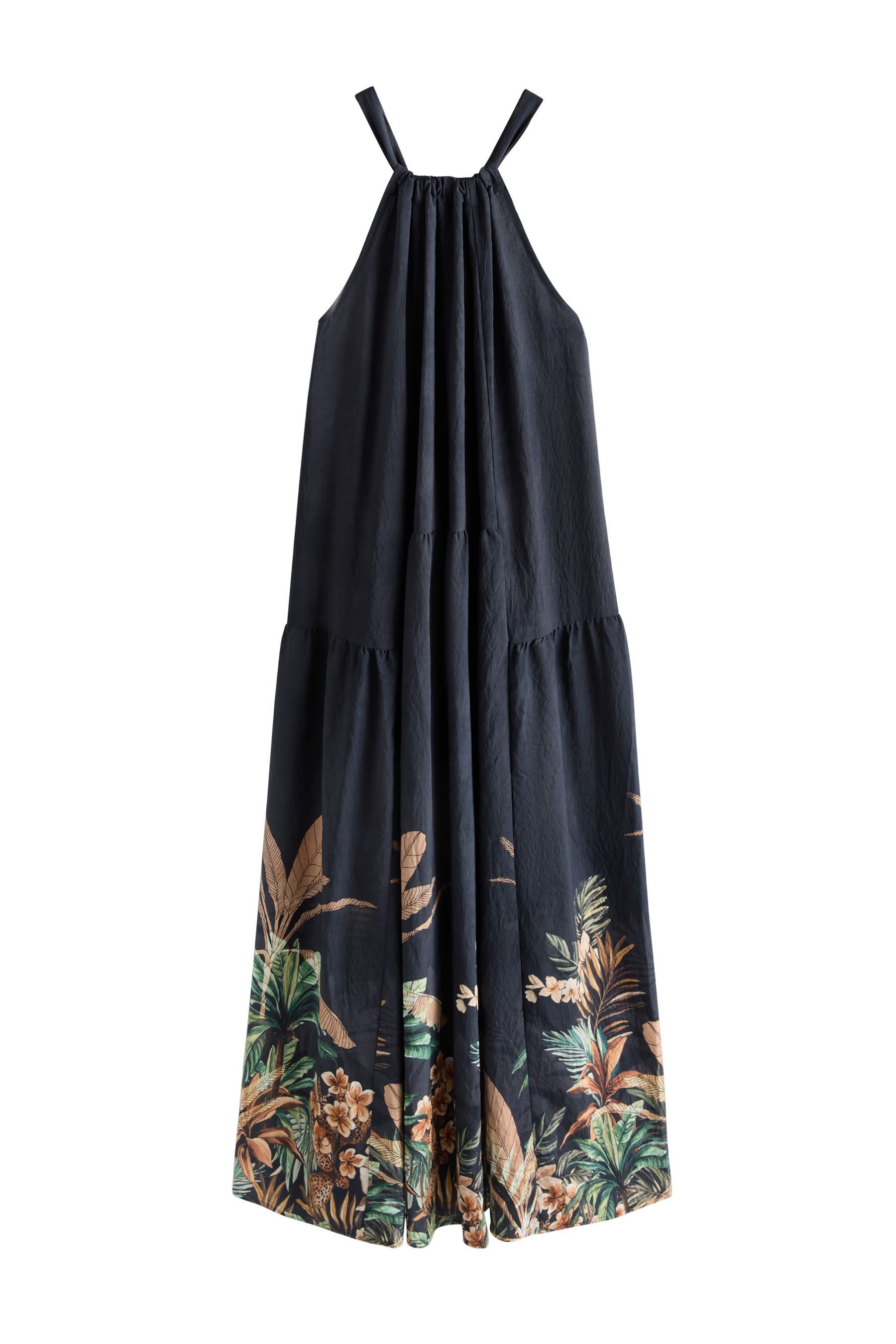 Next Strandkleid Maxikleid mit tropischem Blattmuster (1-tlg)