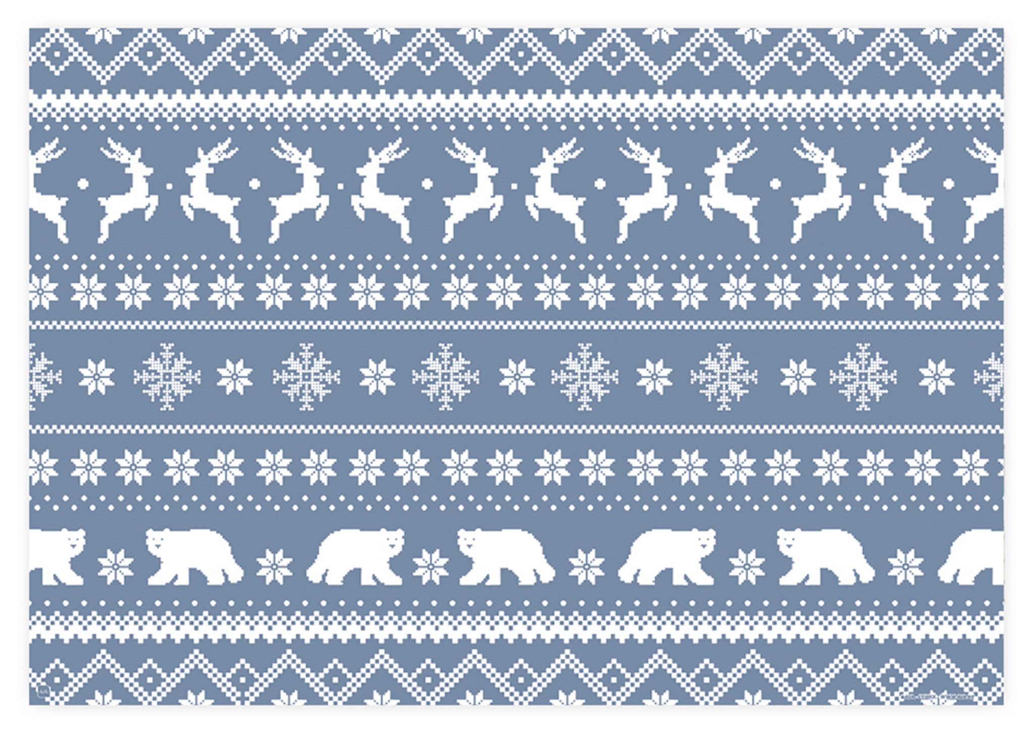 AVA Platzset, Tischsets aus Papier 43x30cm Wintermuster 50 Stück Blau / Weiß Einweg