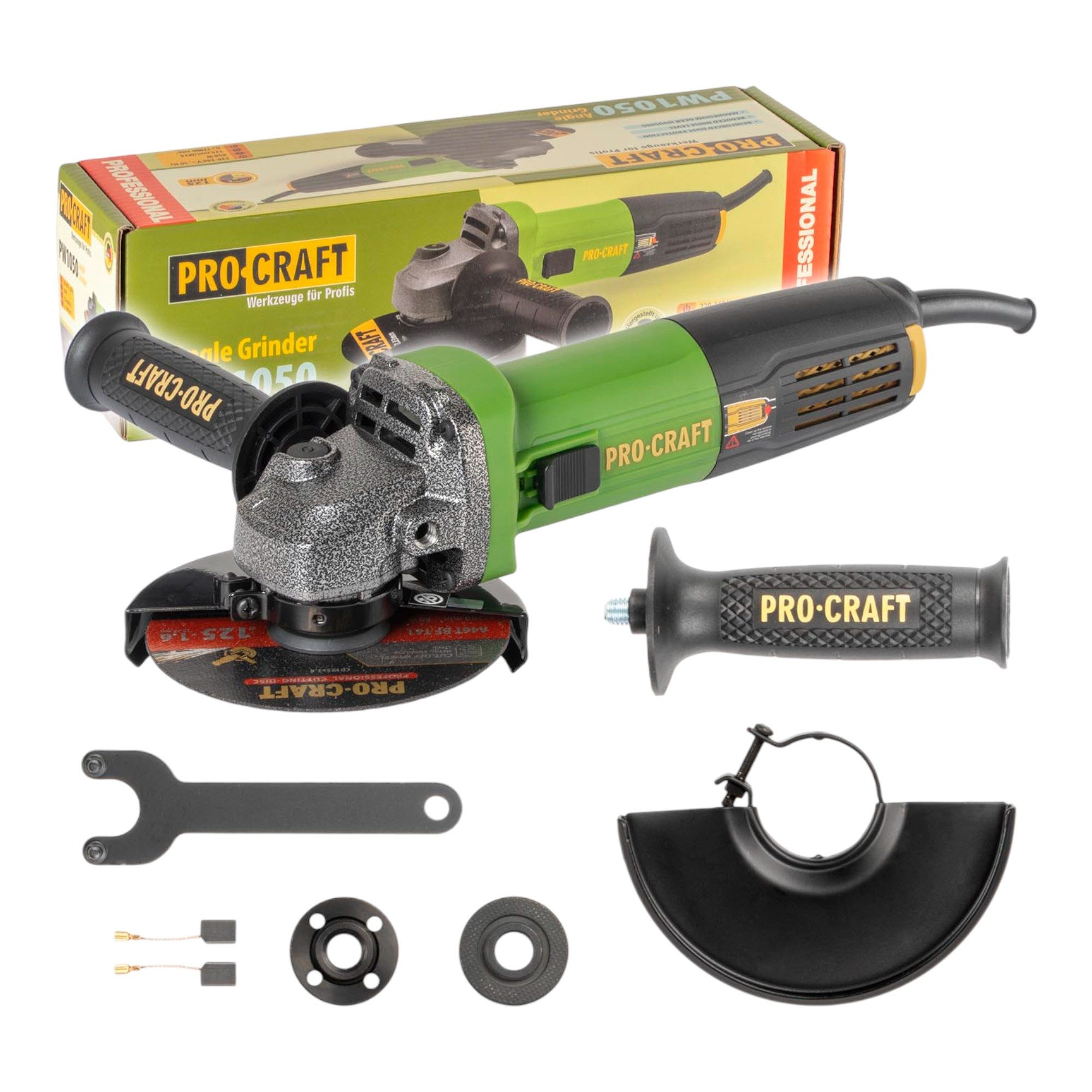 PRO CRAFT Winkelschleifer Procraft PW1050 Winkelschleifer 850 Watt 125 mm