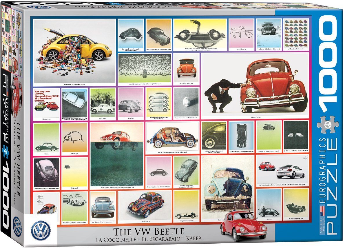 empireposter Puzzle VW Käfer Werbung im Wandel der Zeit - 1000 Teile Puzzle  im Format 68x48 cm, 1000 Puzzleteile