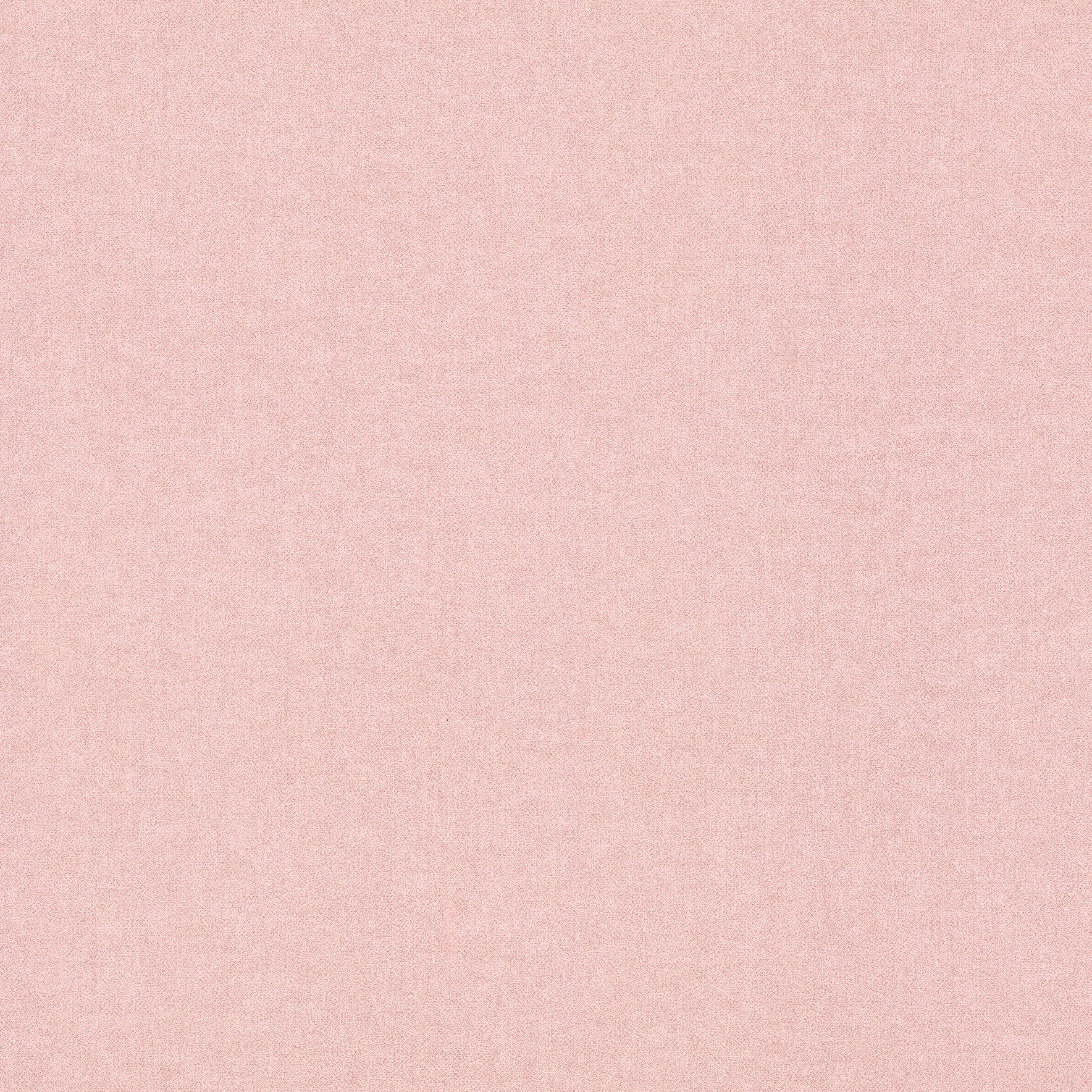 Rasch Vliestapete Leinenoptik - Papiertapete Uni Rosa, glatt, Leinenoptik, Aquarelloptik, Textiloptik, (1 Rolle, 1 St., Kollektion 'Kids World II' - 10,05 m x 0,53 m), gute Lichtbeständigkeit, waschbeständig, restlos abziehbar
