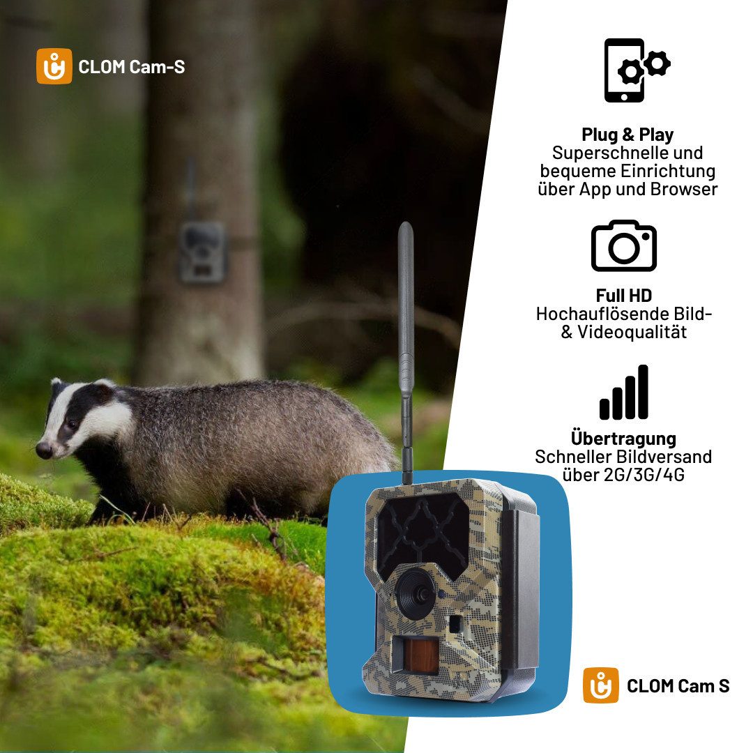 ICUserver Wildkamera ICU CLOM Cam-S (4G Wildkamera Cam-S – Full HD, Nachtsicht & 16 GB SD, IP66 wasserdicht)