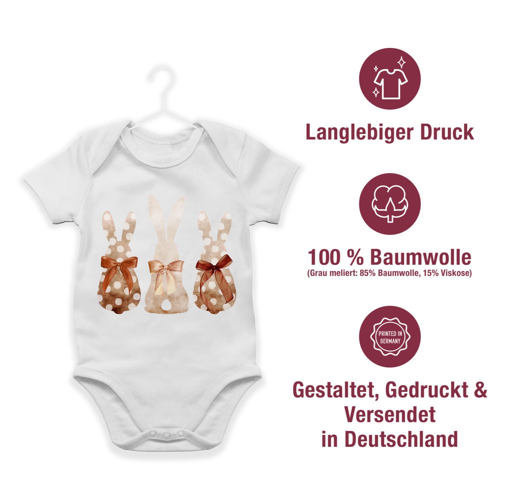 Shirtracer Shirtbody Süße Hasen Trio Häschen Hasenbande Fröhliche Hasengruppe Hasenfamilie Hasen Hase