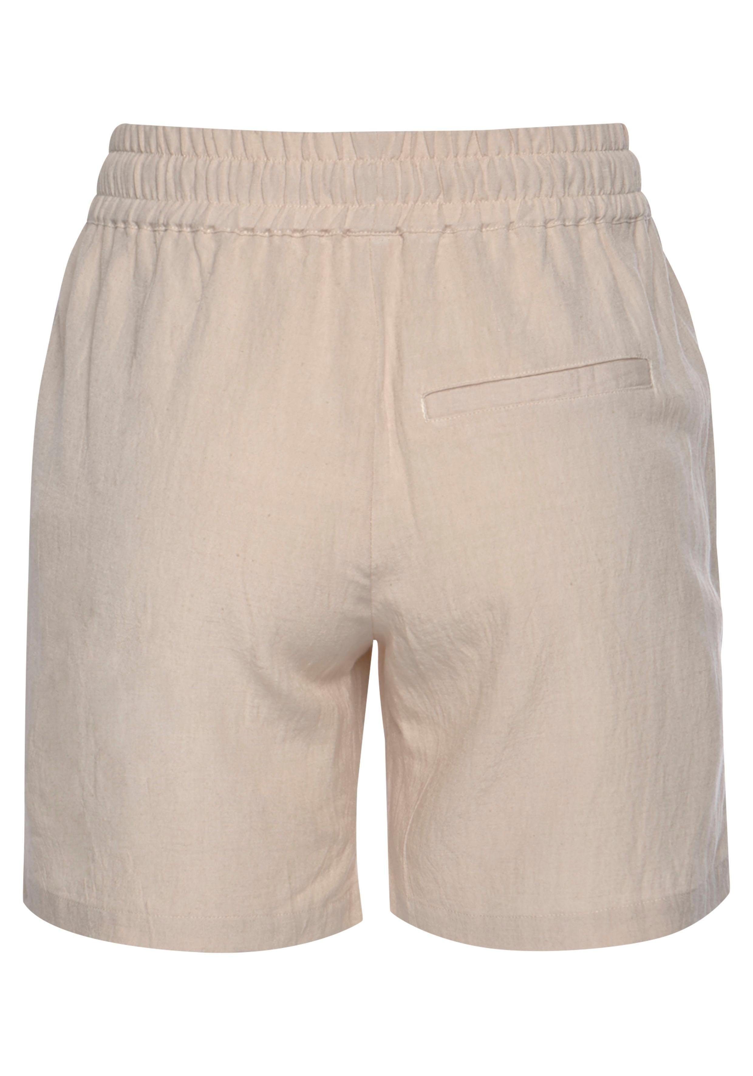 LASCANA Shorts aus Leinenmix mit Taschen, Leinenhose, kurze Hose