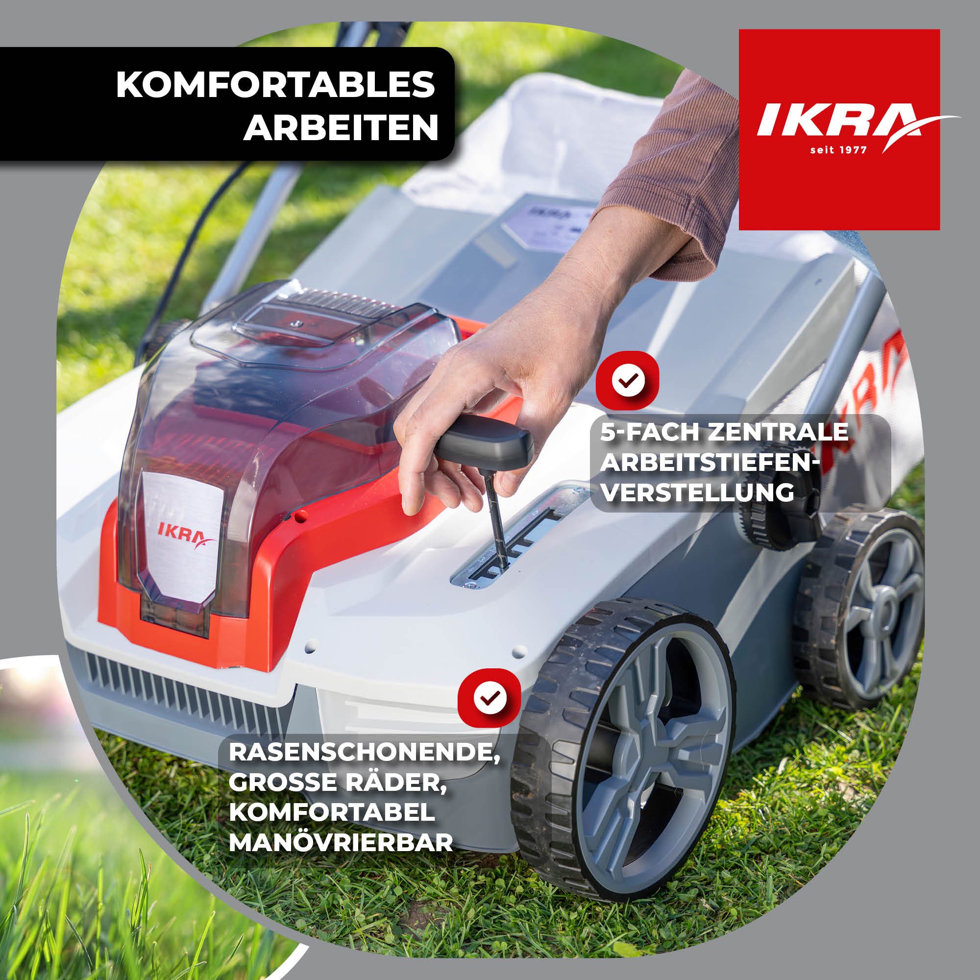 ikra GmbH Akku-Vertikutierer / Lüfter IAVL 2-2040, 40 cm Arbeitsbreite, 3-in-1-System / 40 Volt – Bild 5 von 5