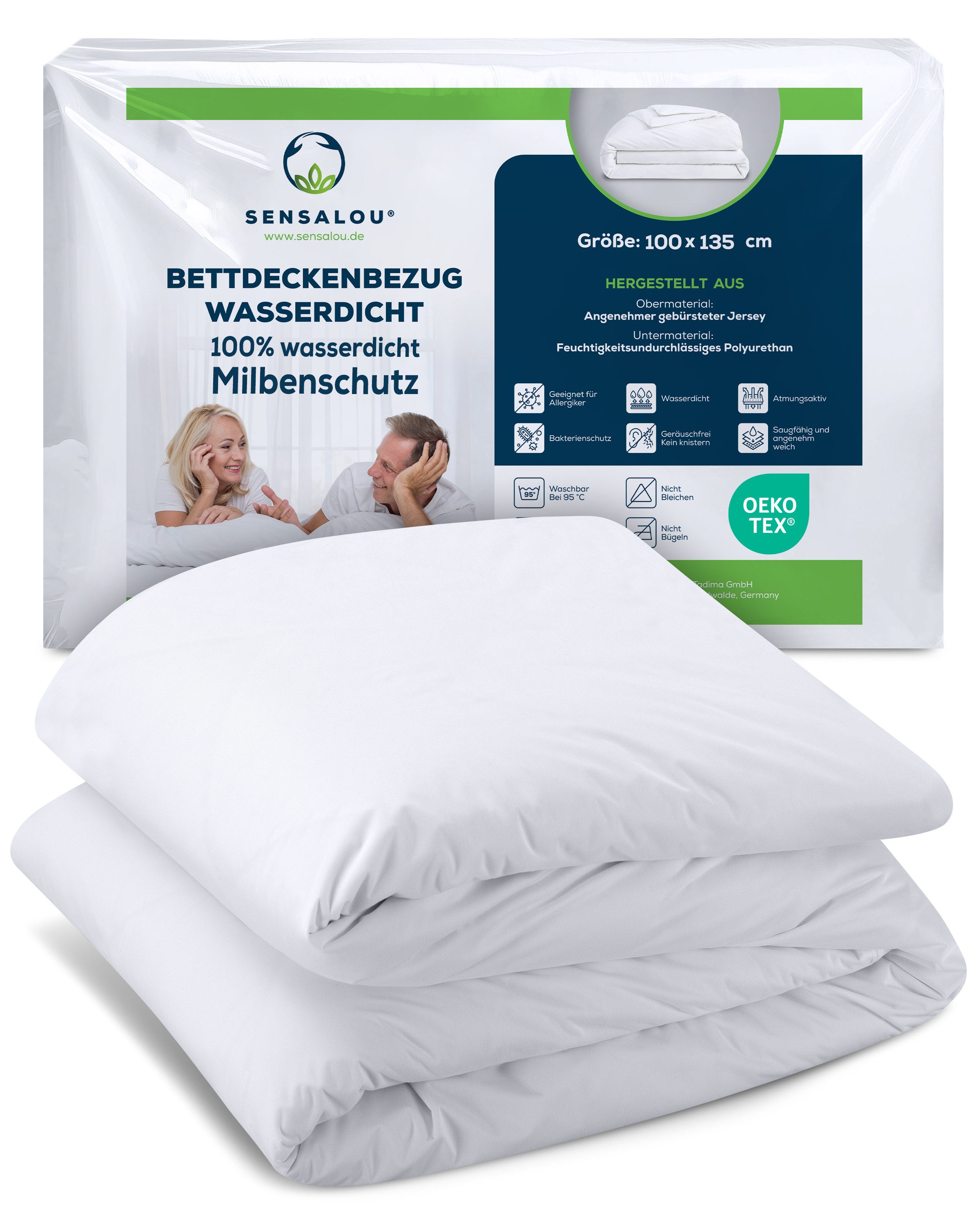 Sensalou Bettbezug Sensalou Bettdeckenbezug wasserdicht weiß - 100 x 135, (1 St)