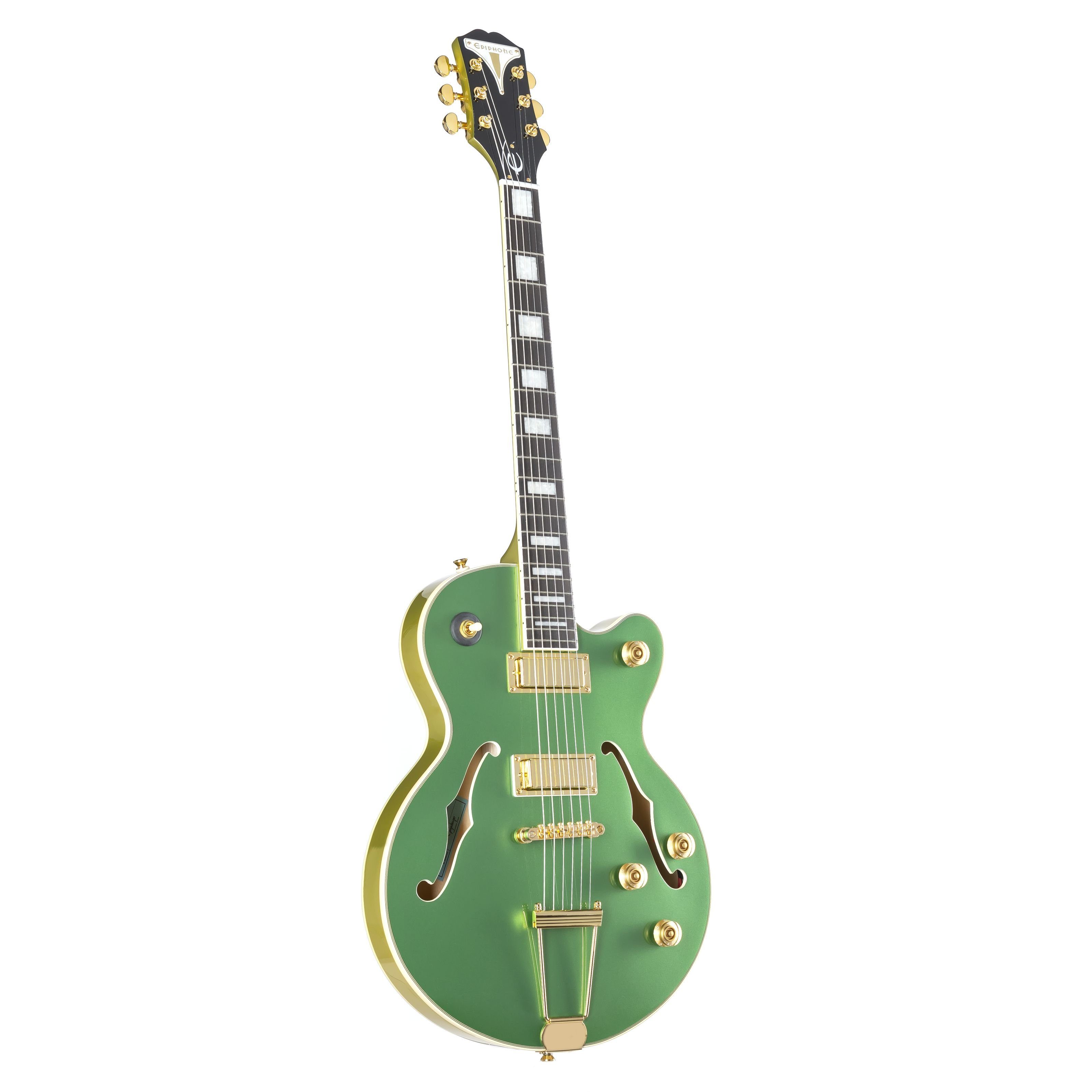 Epiphone Halbakustik-Gitarre, Halb-Akustik Gitarren, Semi Hollow-Modelle, Uptown Kat ES Emerald Green Metallic - Halbakustik Gitarre