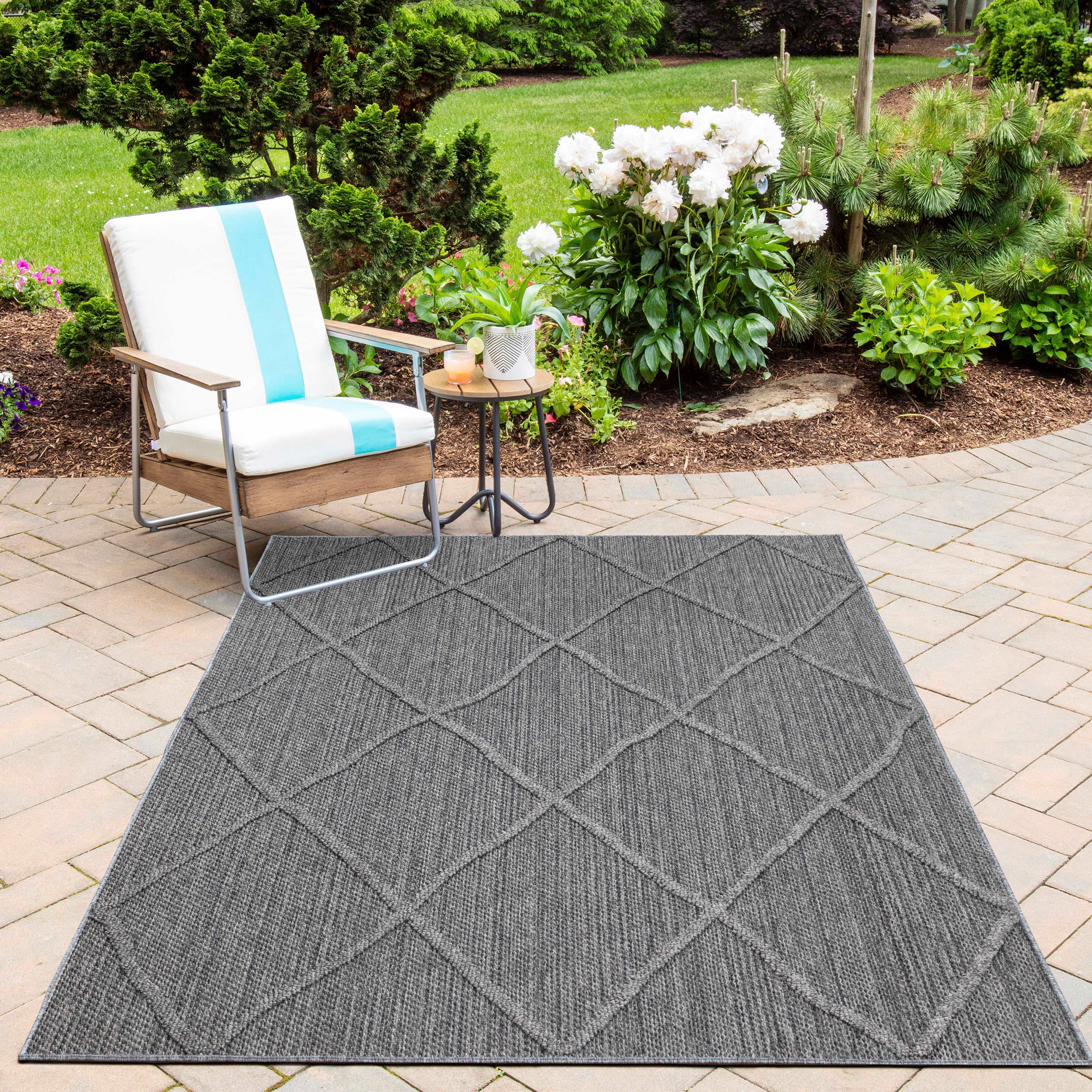 Outdoorteppich In/Outdoor Teppich, Angeycasa, Terasse, Garten GREY