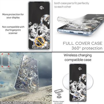 Nalia Smartphone-Hülle Samsung Galaxy S20 Plus, Transparente 360 Grad Silikon Hülle / Rundumschutz / Full Cover Etui