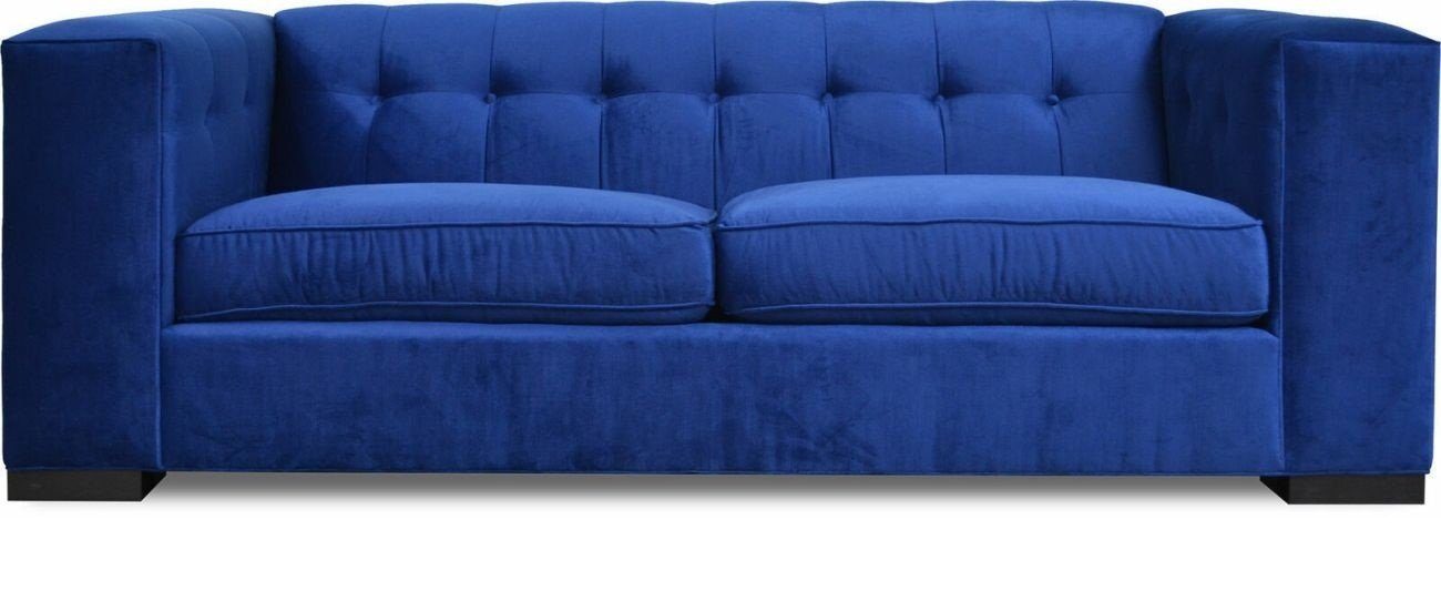 JVmoebel 3-Sitzer Design Blau Sofa 3 Sitzer Wohnzimmer Stoff Couch Couchen Polster, Made in Europe