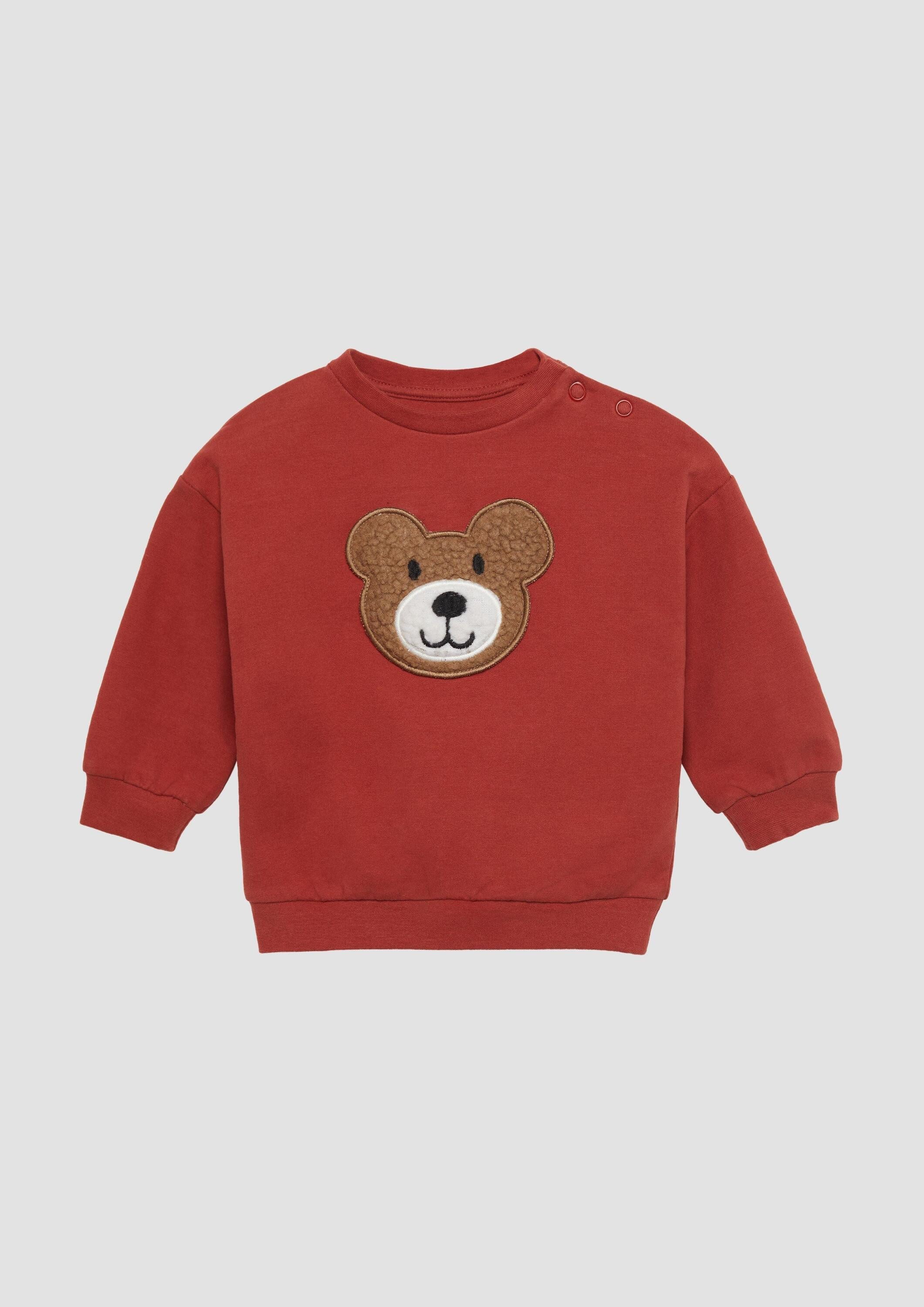 s.Oliver Sweatshirt Sweatshirt Sweatshirt mit Teddybär-Applikation