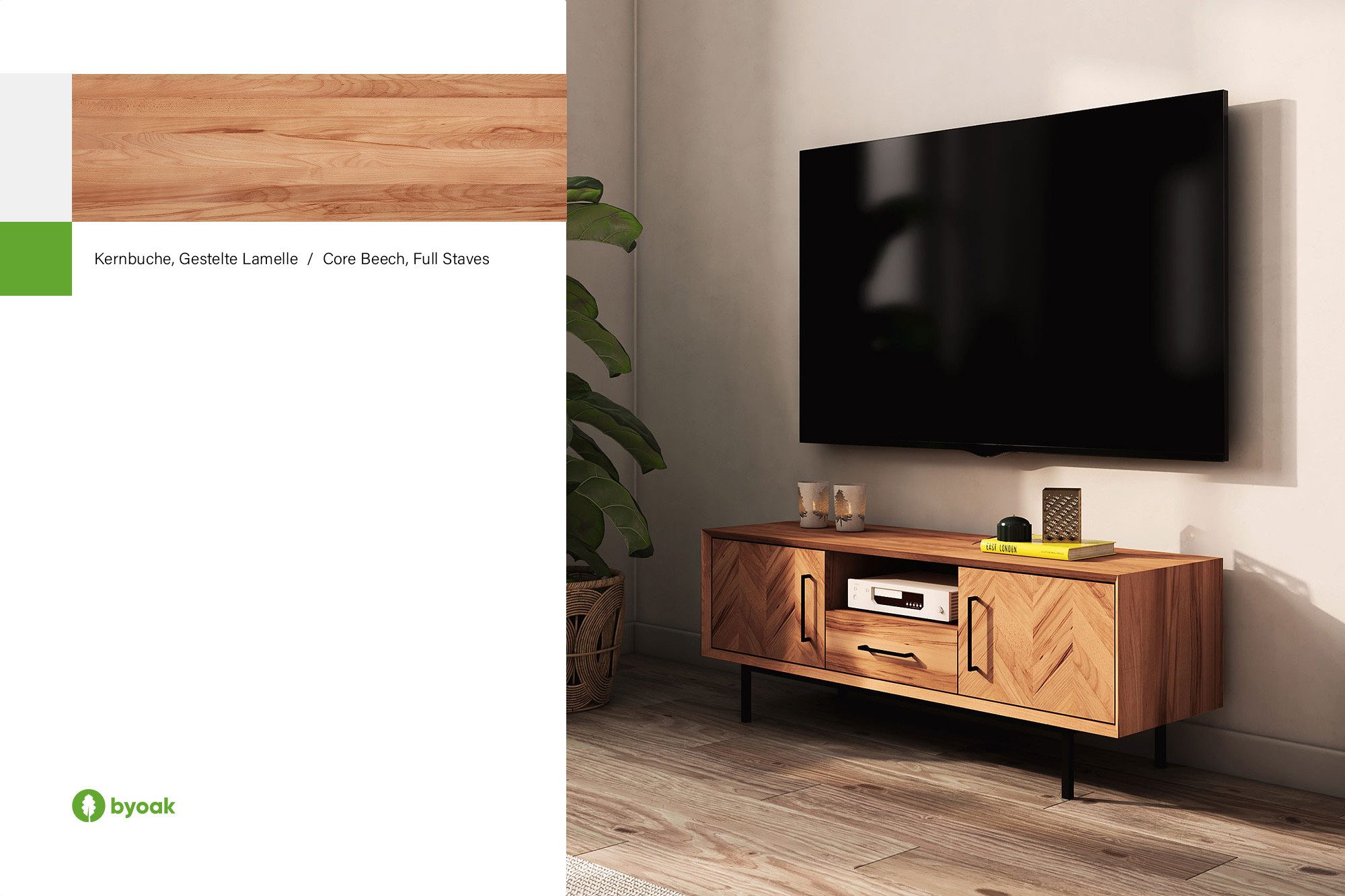 byoak TV-Schrank ABIES aus Massivholz, Naturgeölt