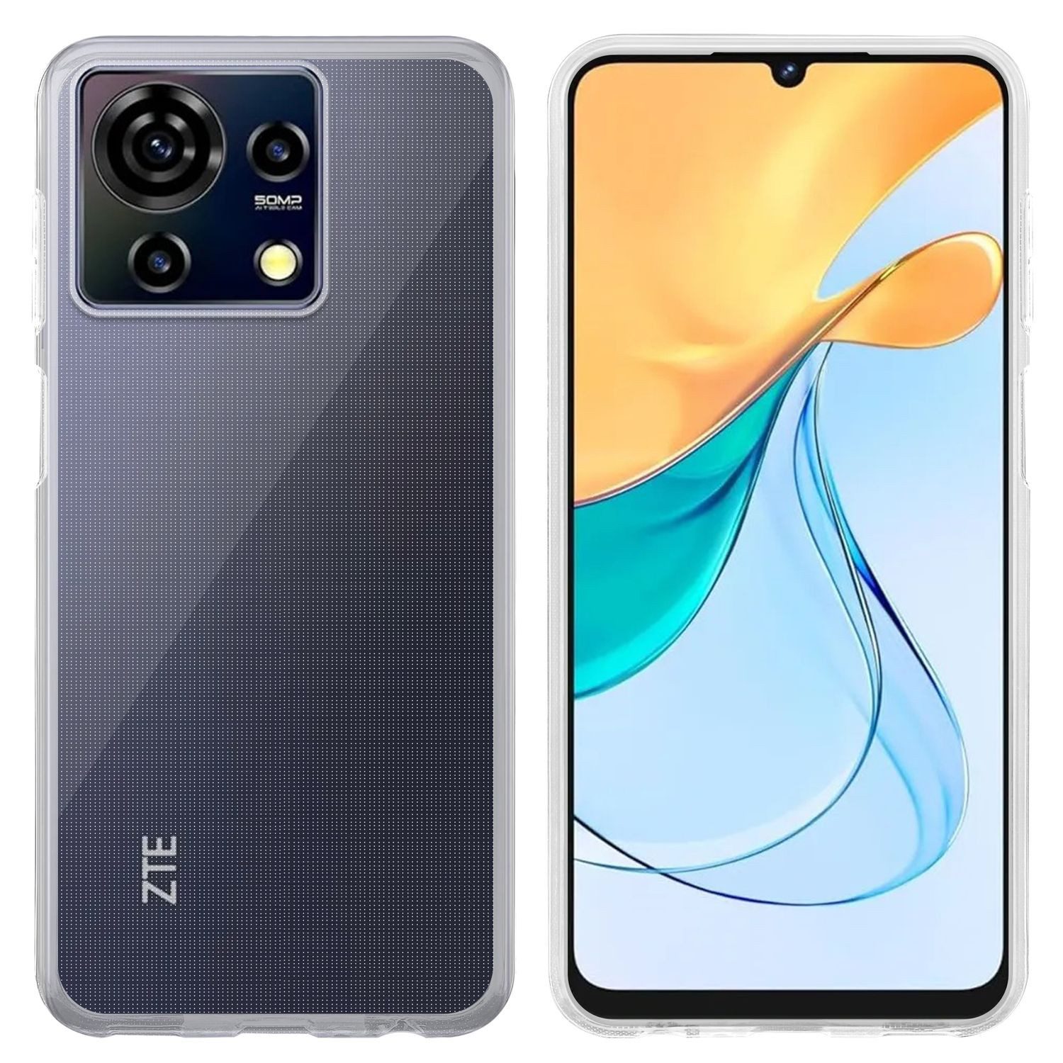 Cadorabo Handyhülle für ZTE Blade V50 Vita Hülle ZTE Blade V50 Vita, Hülle TPU Silikon Handy Schutzhülle Slim Transparent Case Cover