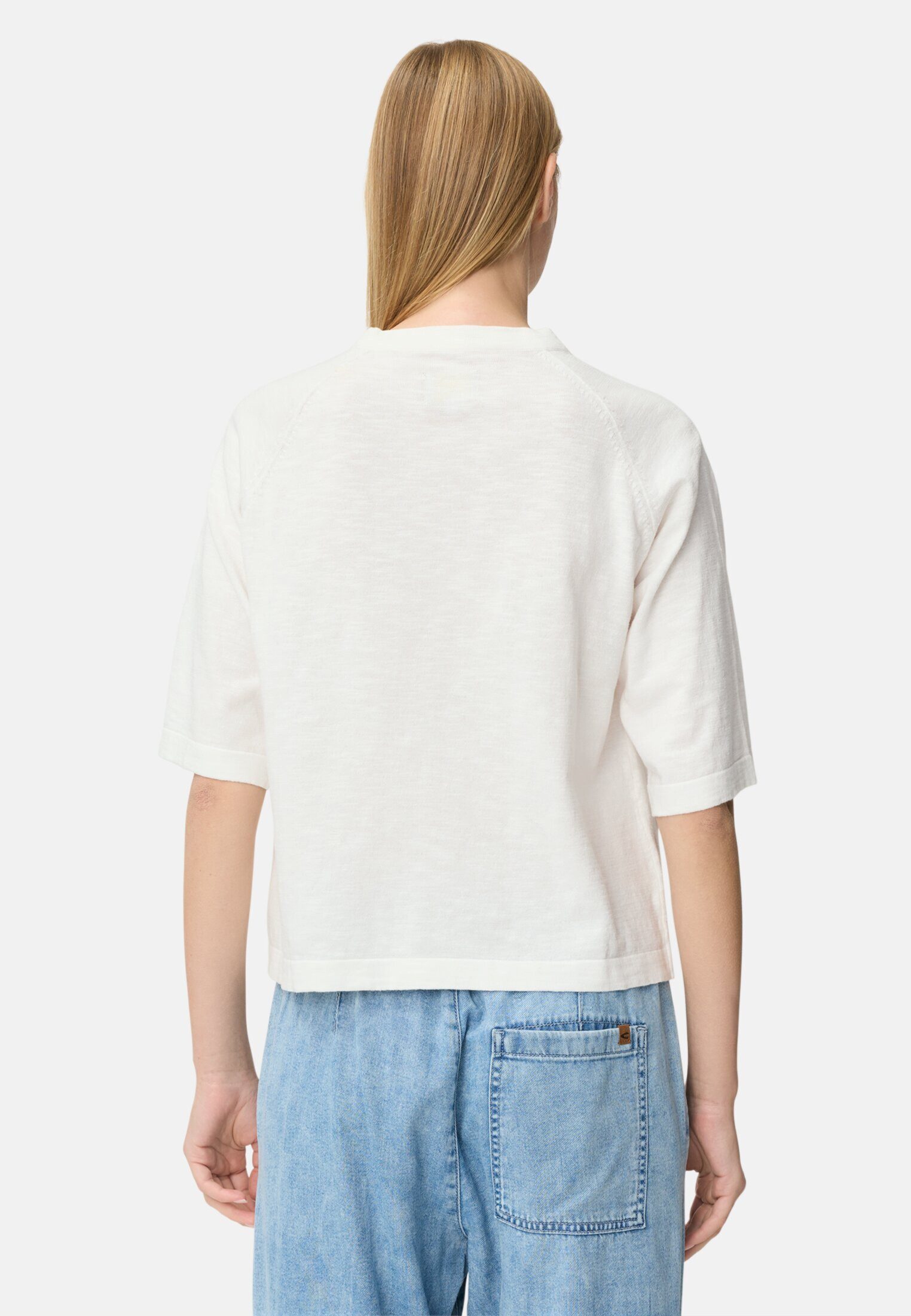 camel active T-Shirt aus reiner Baumwolle Dreiviertelarm