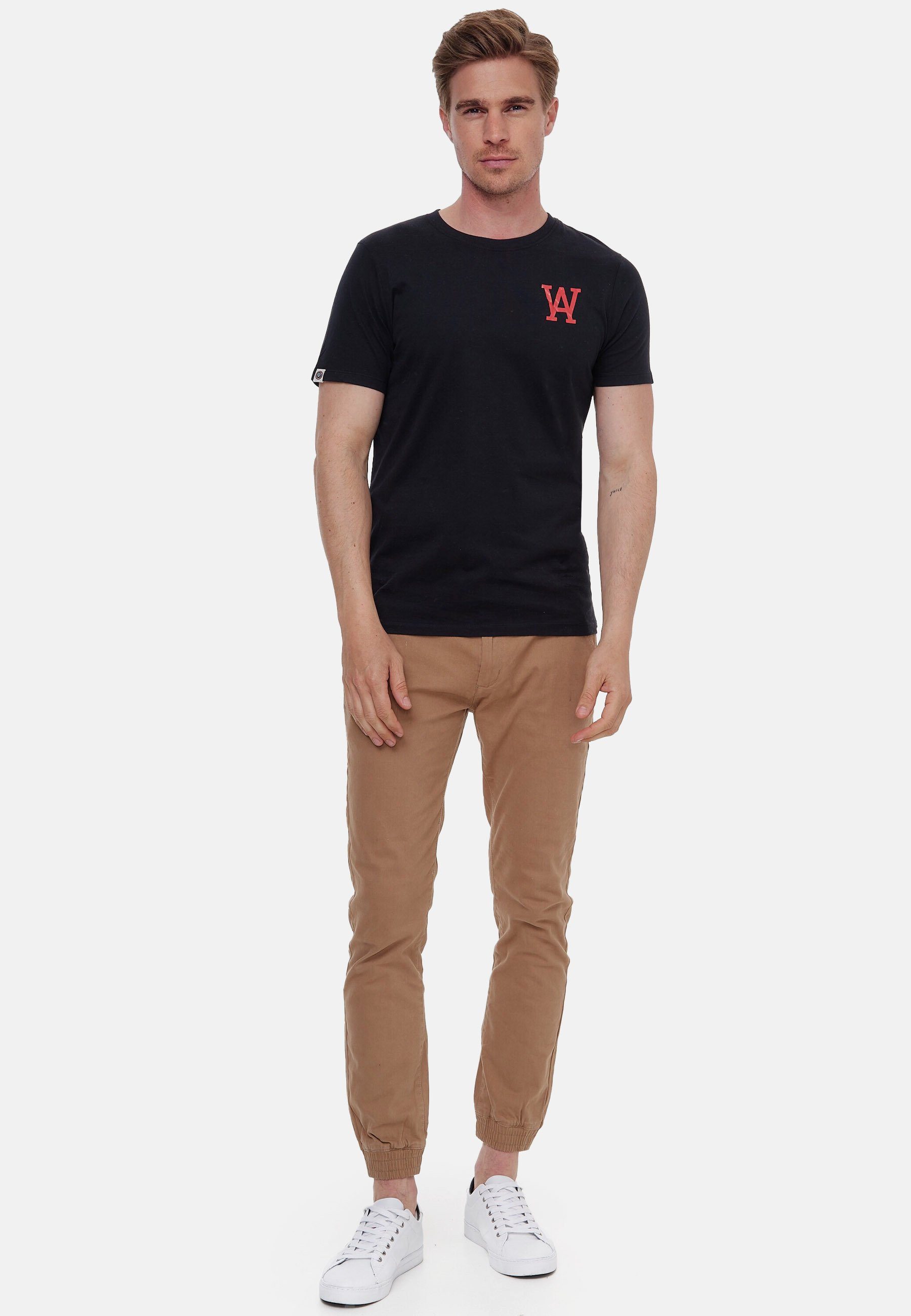 Athletic schwarz-rot T-Shirt Woldo W Logo T-Shirt