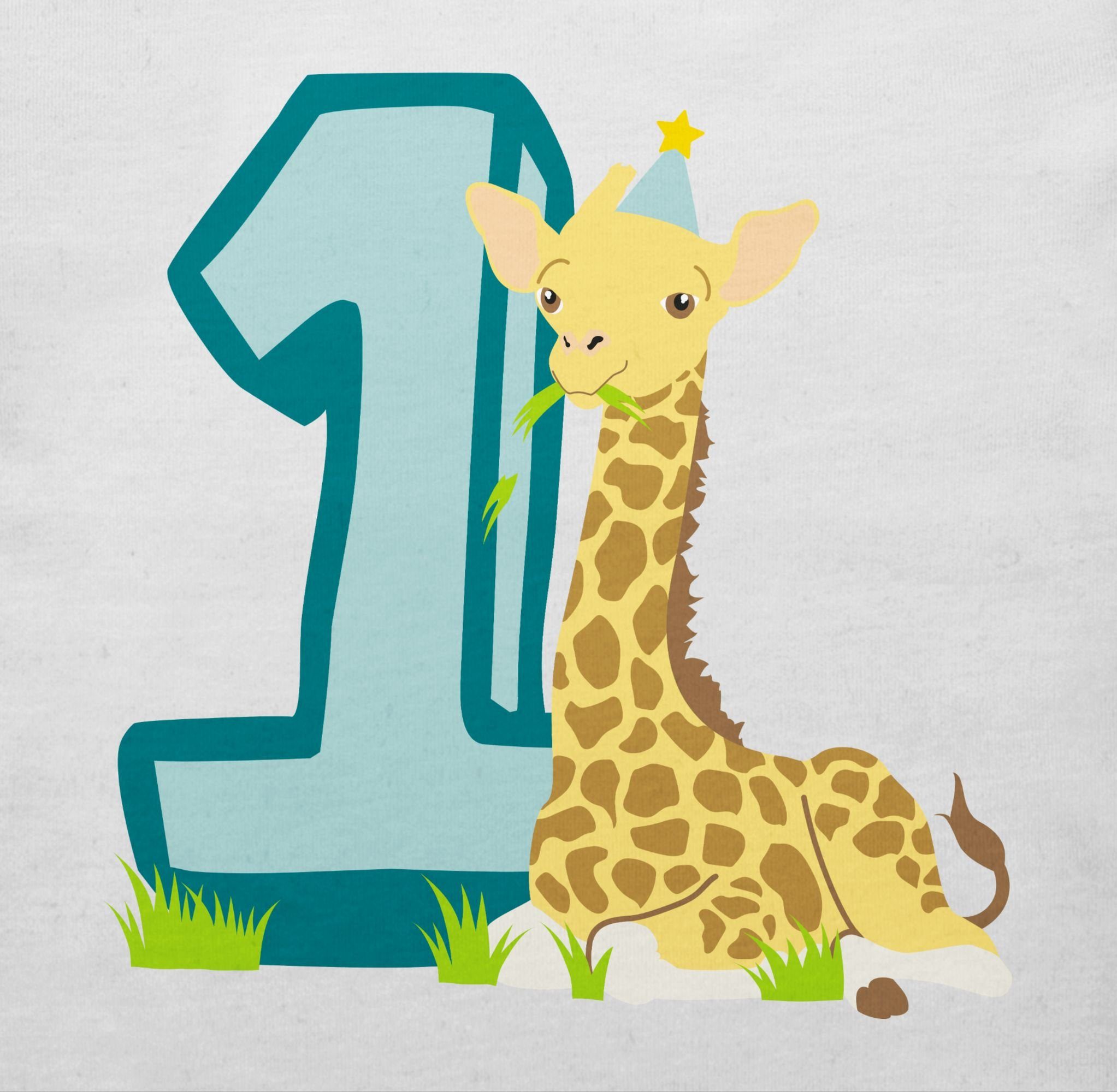 3 Giraffe Shirtracer Geburtstag Eins 1. Weiß T-Shirt