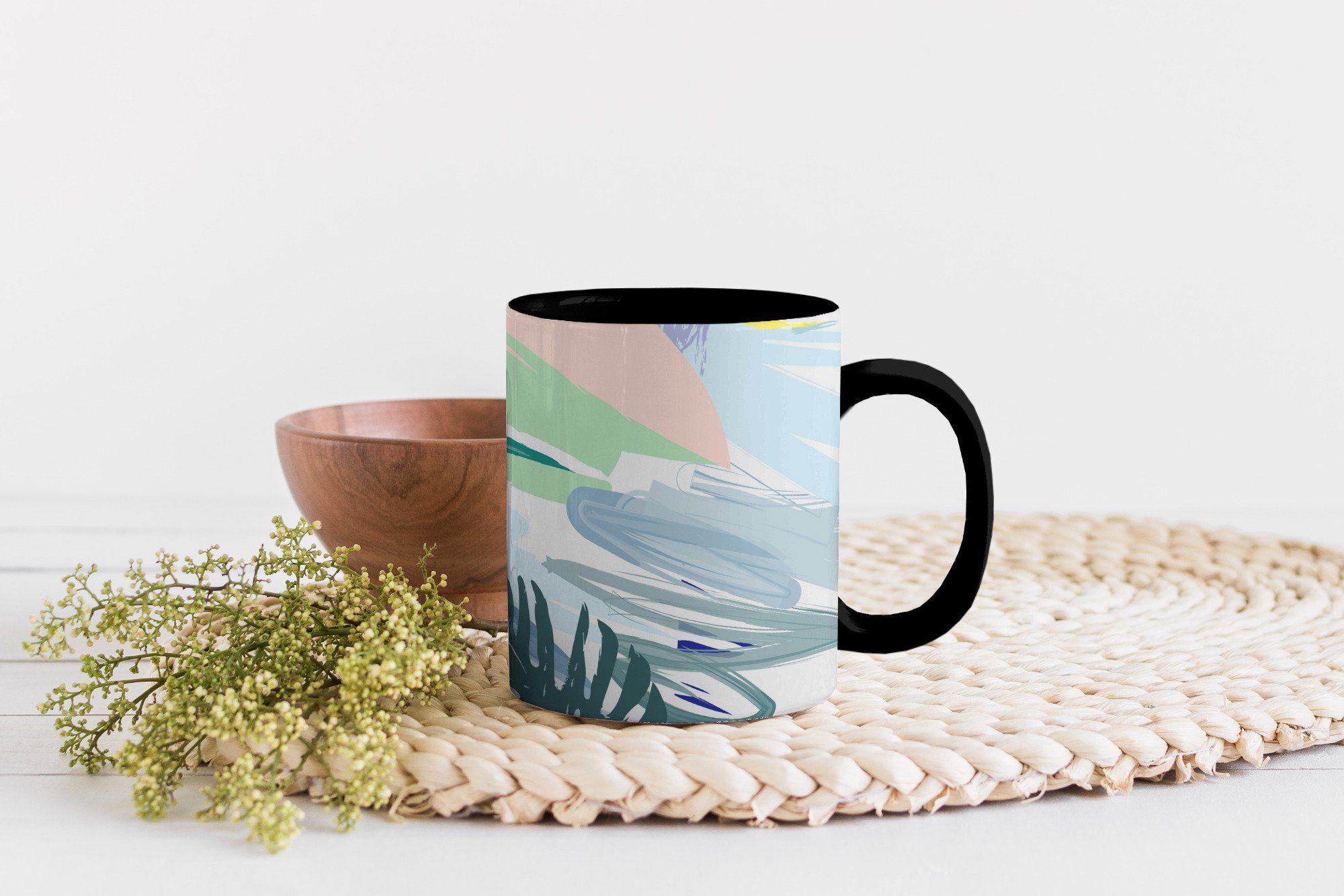 Kaffeetassen, Teetasse, Farbwechsel, Abstrakt, MuchoWow Tasse - - Farbe Sommer Geschenk Keramik, Zaubertasse,