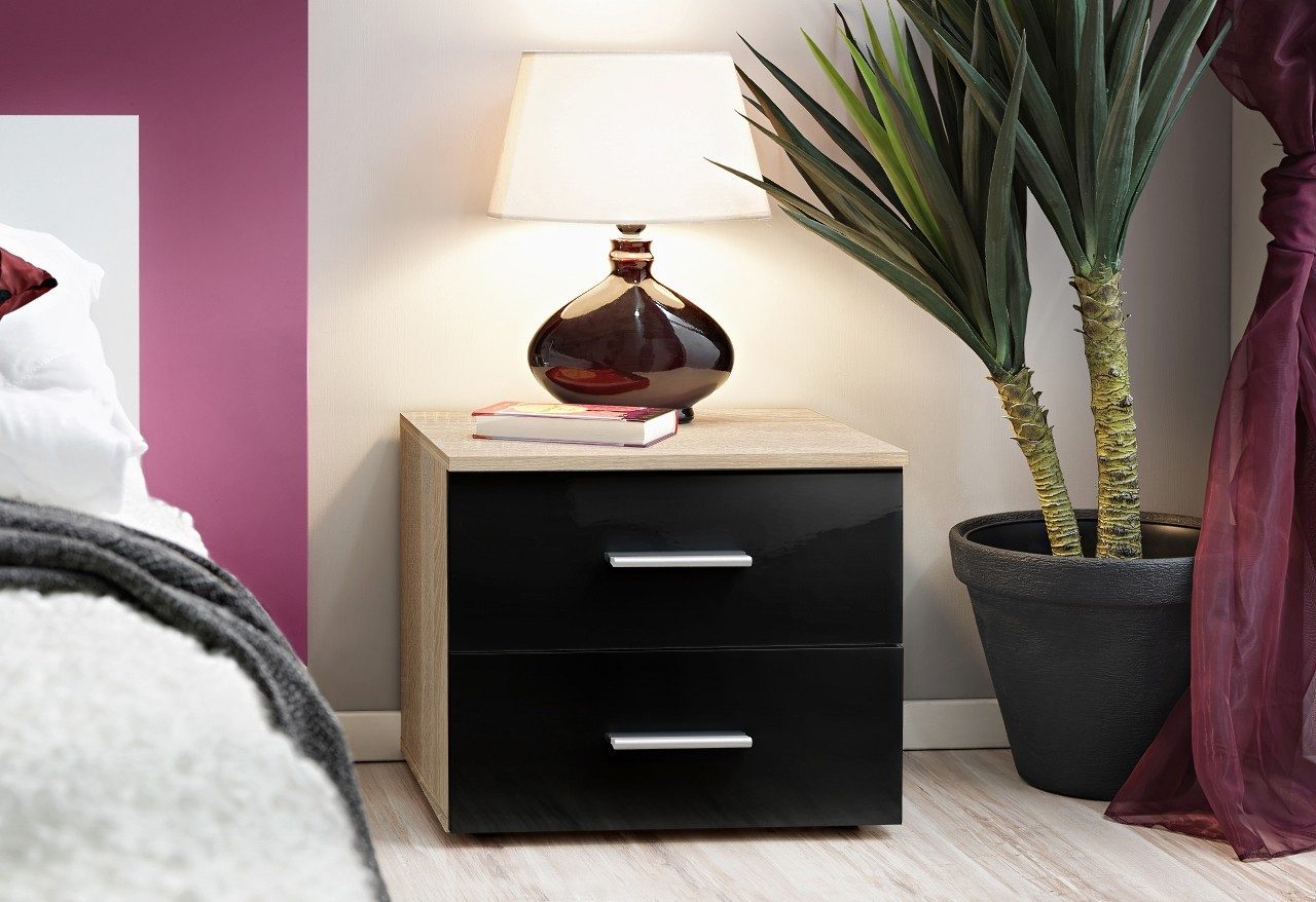 Xlmoebel Nachttisch Luxus Designer Möbel Schwarz für modernes Schlafzimmer, Made in Europa