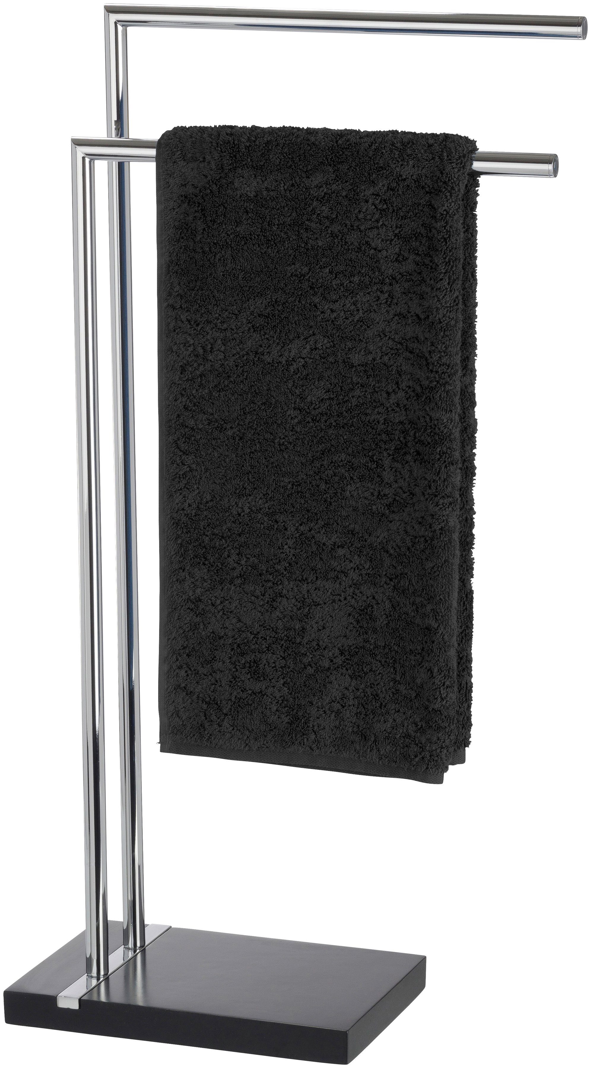 WENKO Handtuchständer Noble Black, aus Edelstahl, 2 Handtuchstangen, schwer günstig online kaufen
