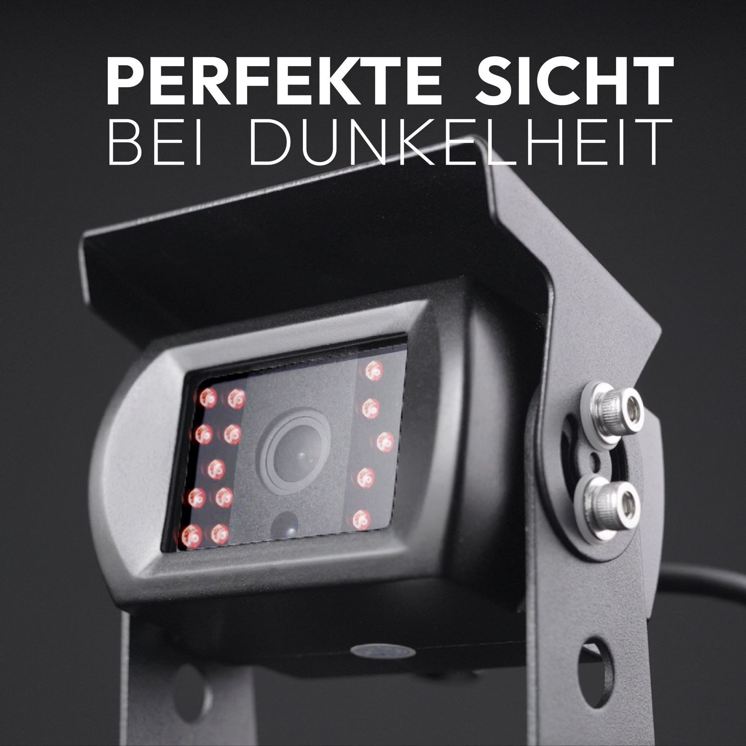 VSG24 7“ Funk Rückfahrsystem EVOLUTION HD mit 21 Meter FUNK Übertragung 1 x Rückfahrkamera (für Wohnmobil & LKW, KFZ Set kabellos inkl. einfach zum Nachrüsten DIY)