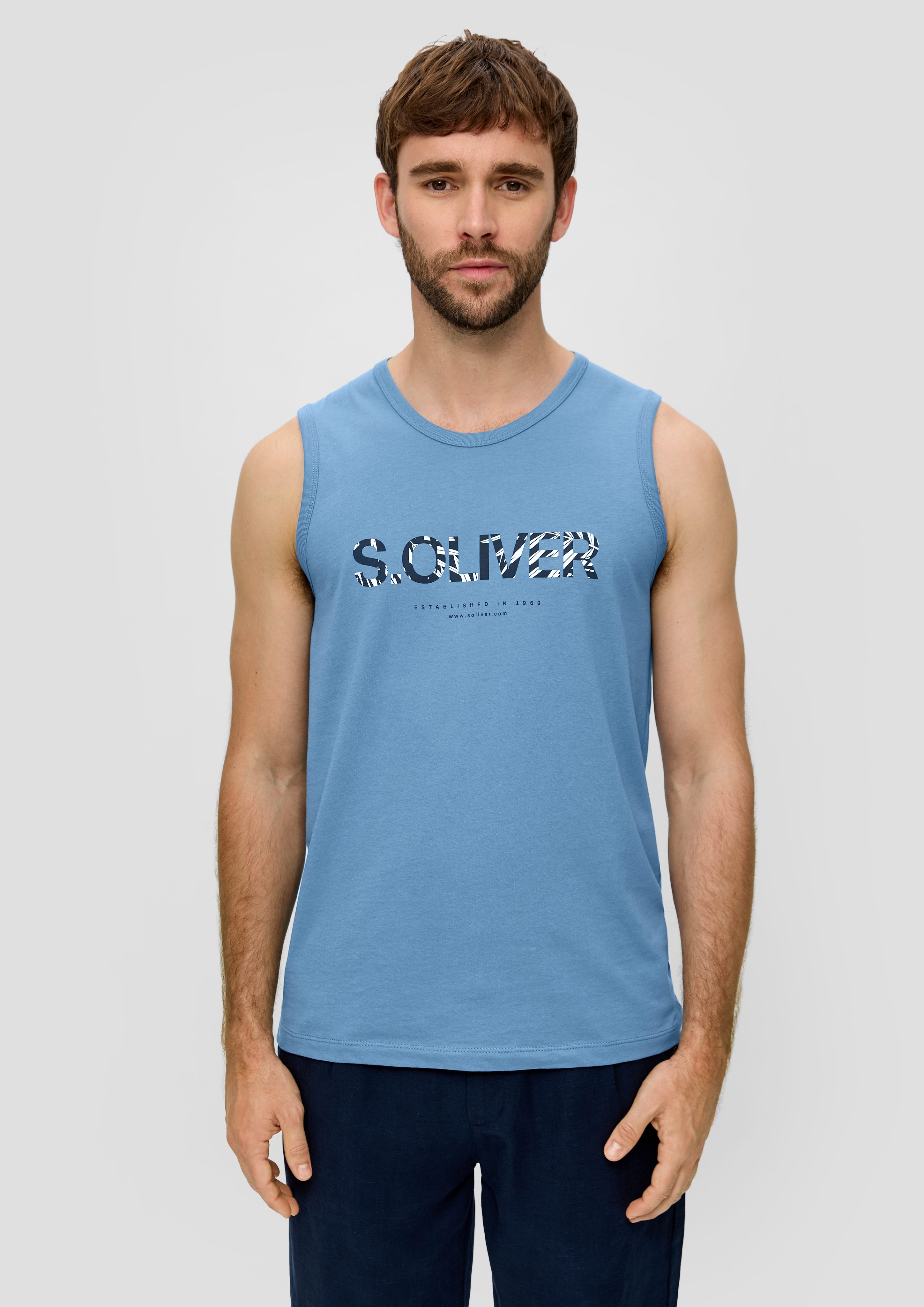 s.Oliver Shirttop Ärmelloses Baumwoll-Shirt mit Frontprint günstig online kaufen