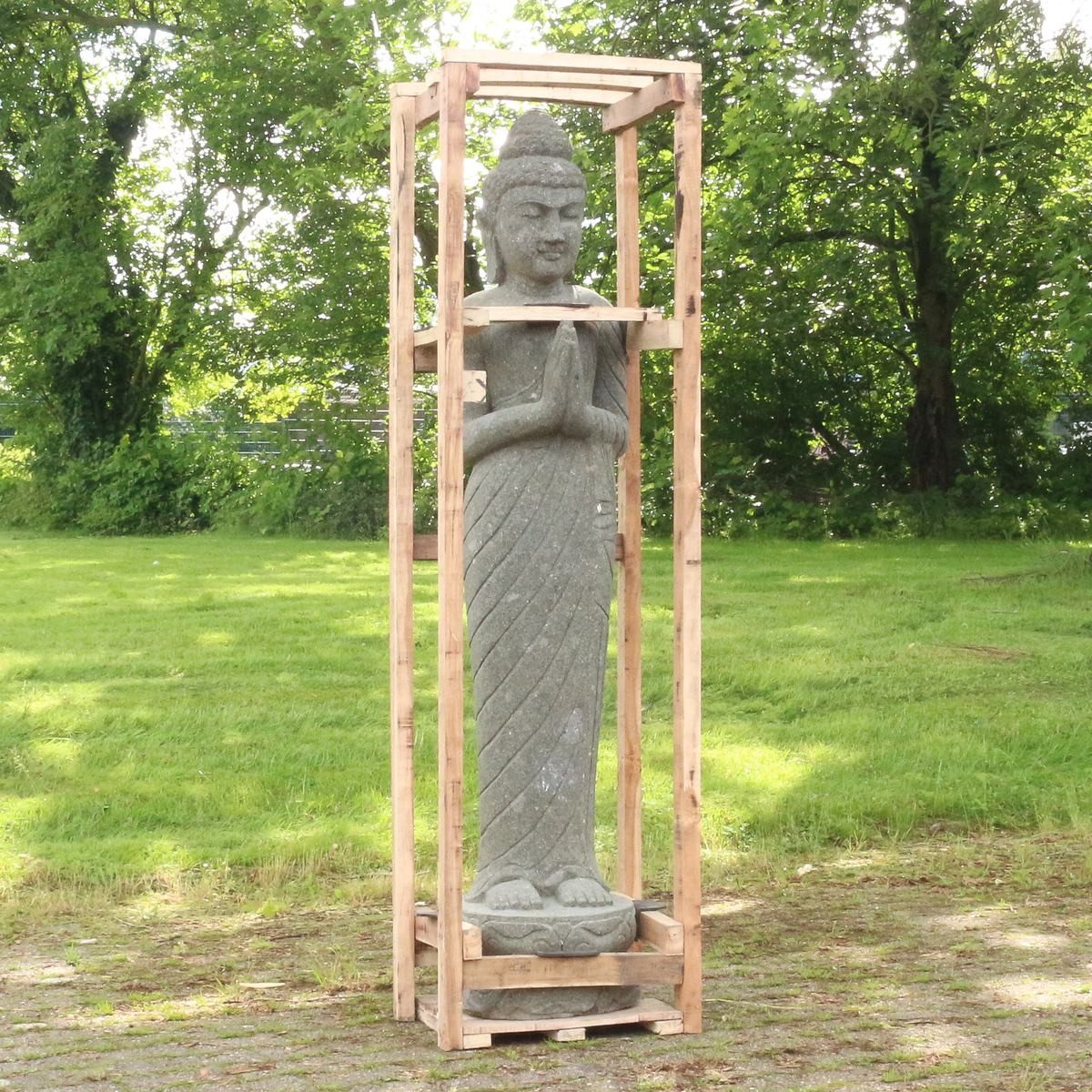 Oriental Galerie Dekofigur Buddha stehend Steinfigur Greenstone Greetings 175 cm (1 St)
