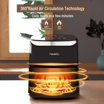 FABULETTA Heißluftfritteuse 9 Programmen, Shake-Modus, Leise, 1680,00 W, Mit Digitalem LED-Touchscreen Rapid Air und Fettentfernungstechnologie