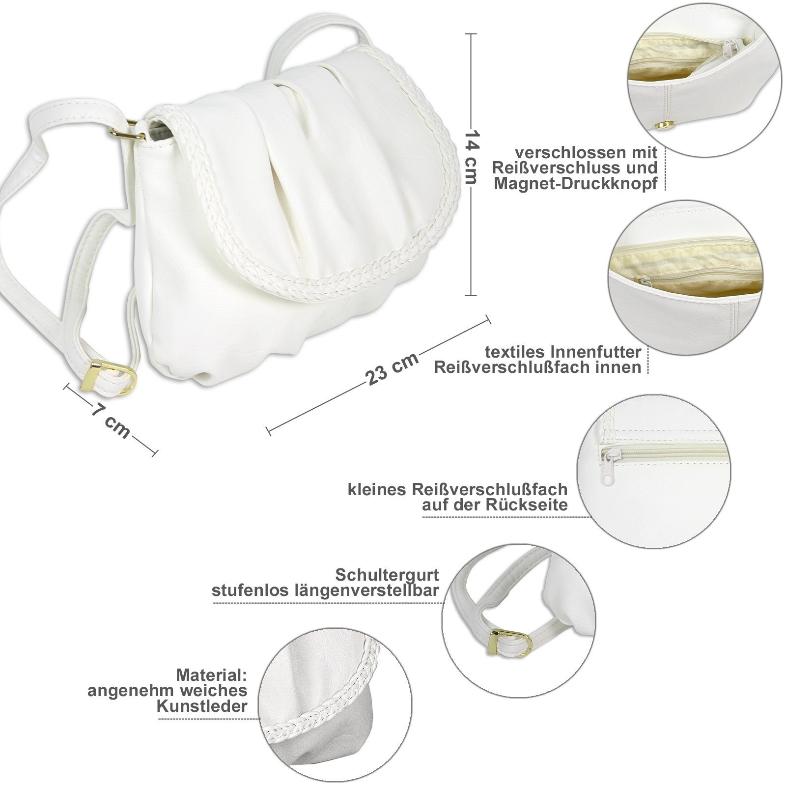 J JONES JENNIFER JONES Schultertasche Kleine Damen Umhängetasche, handliche günstig online kaufen