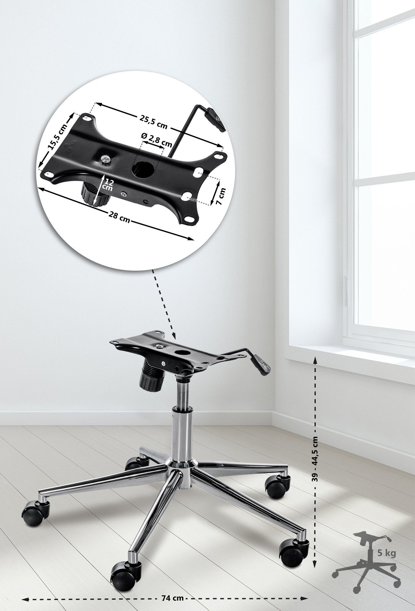 CLP Schreibtischstuhl Ersatz-Gestell für Bürostühle, mit Wippfunktion und h günstig online kaufen