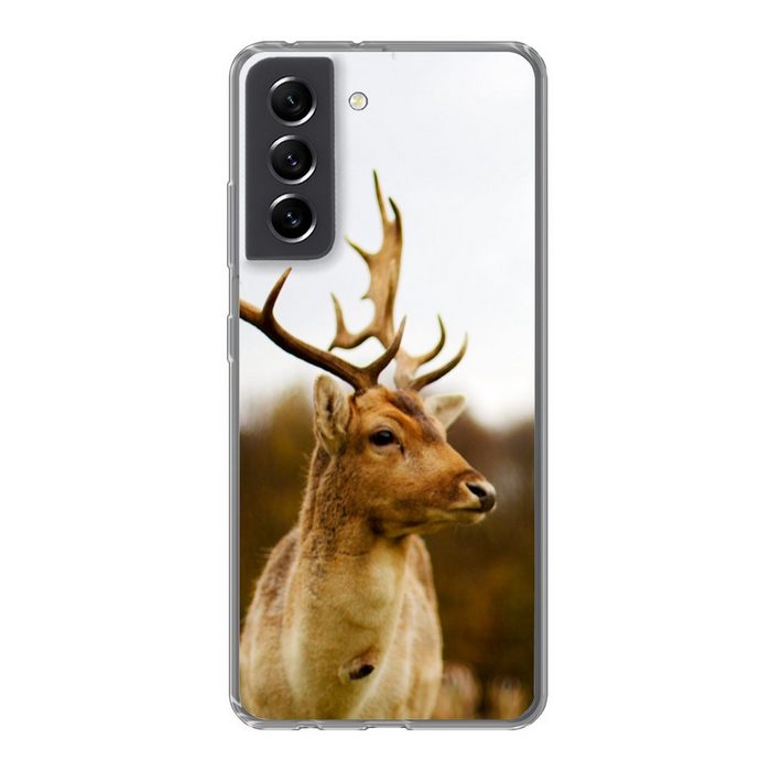 MuchoWow Handyhülle Damhirsch - Wald - Herde - Tiere - Natur Phone Case Handyhülle Samsung Galaxy S21 FE Silikon Schutzhülle