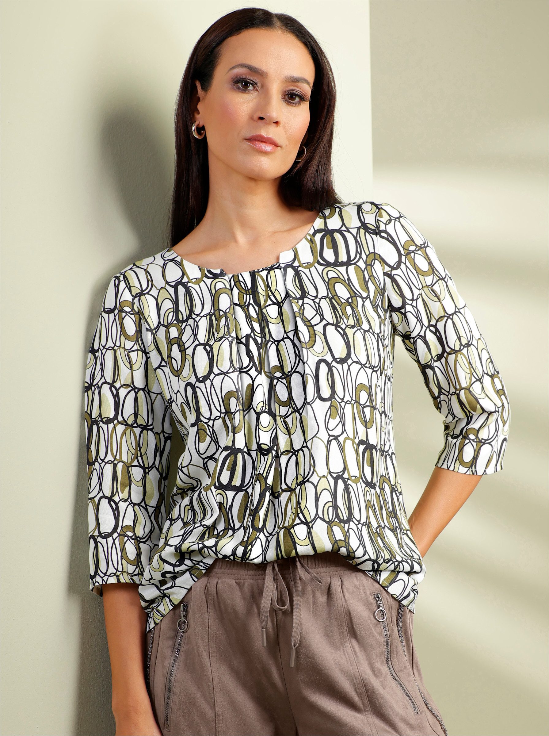 heine Klassische Bluse Druckbluse 3/4-Arm – Bild 3 von 5