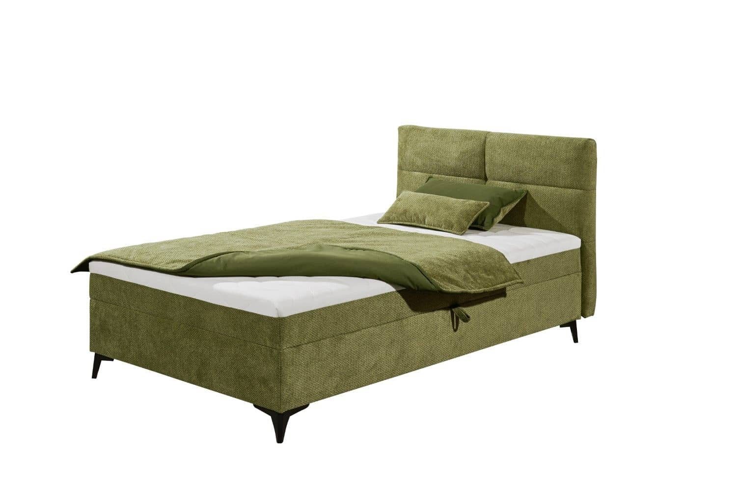 ED EXCITING DESIGN Boxbett Caracas 120x200 Bettkasten, Schaumtopper und Bonellfederkernmatratze (1x Boxbett mit integrierter Matratze und Topper), Komplettbett inkl. Bettkasten, Topper und Matratze