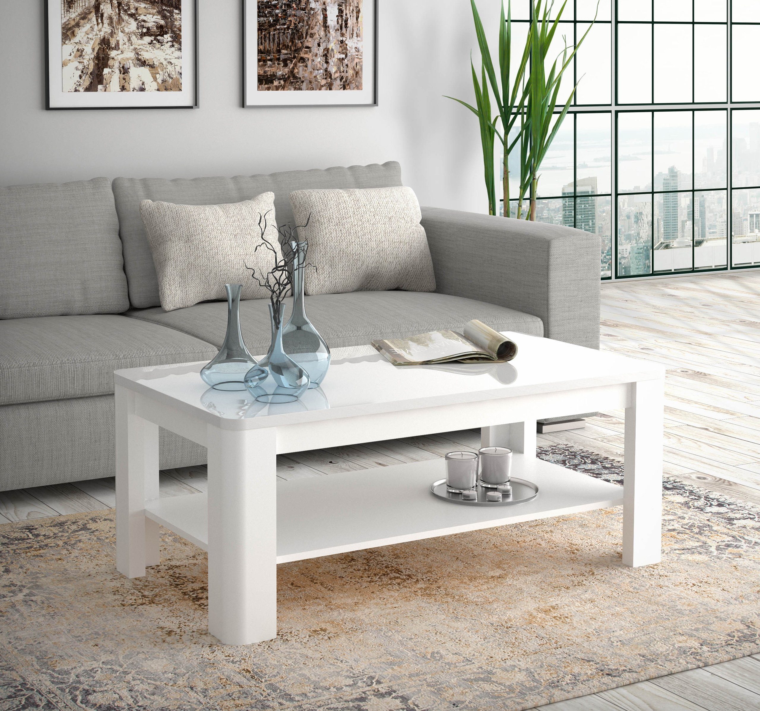 Sofatisch Couchtisch Wohnzimmertisch Couchtisch Wohnzimmer Howell, Modern Weiß Newroom