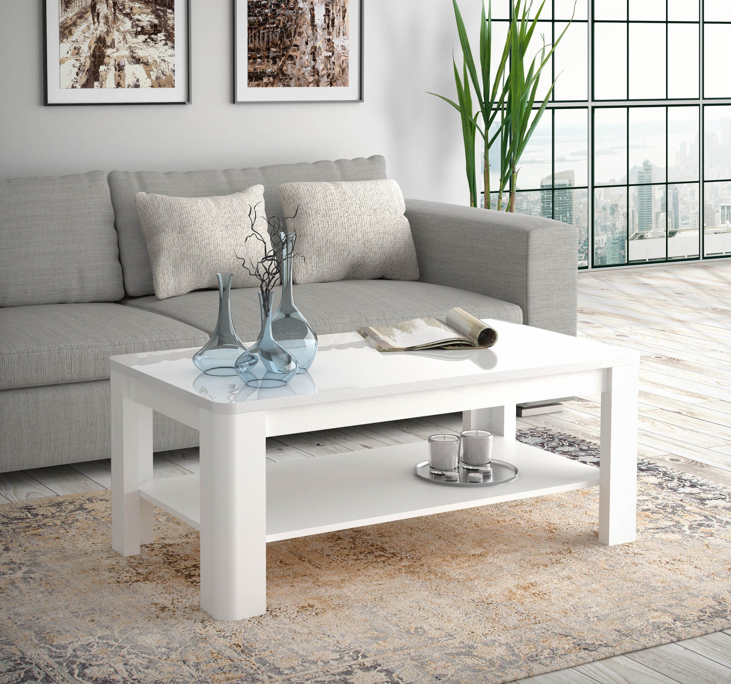 Newroom Couchtisch Howell, Couchtisch Weiß Modern Wohnzimmertisch Sofatisch günstig online kaufen