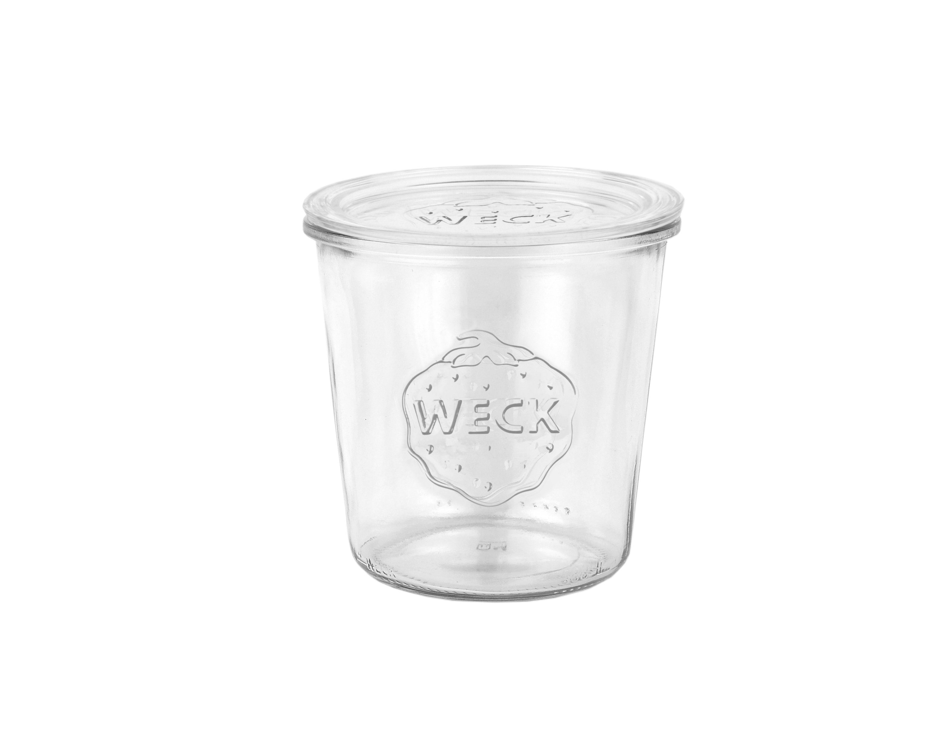 MamboCat Weck 36er Glasdeckeln Sturzgläser mit 580ml Set Rezeptheft, Glas 36 Einmachglas + Gläser
