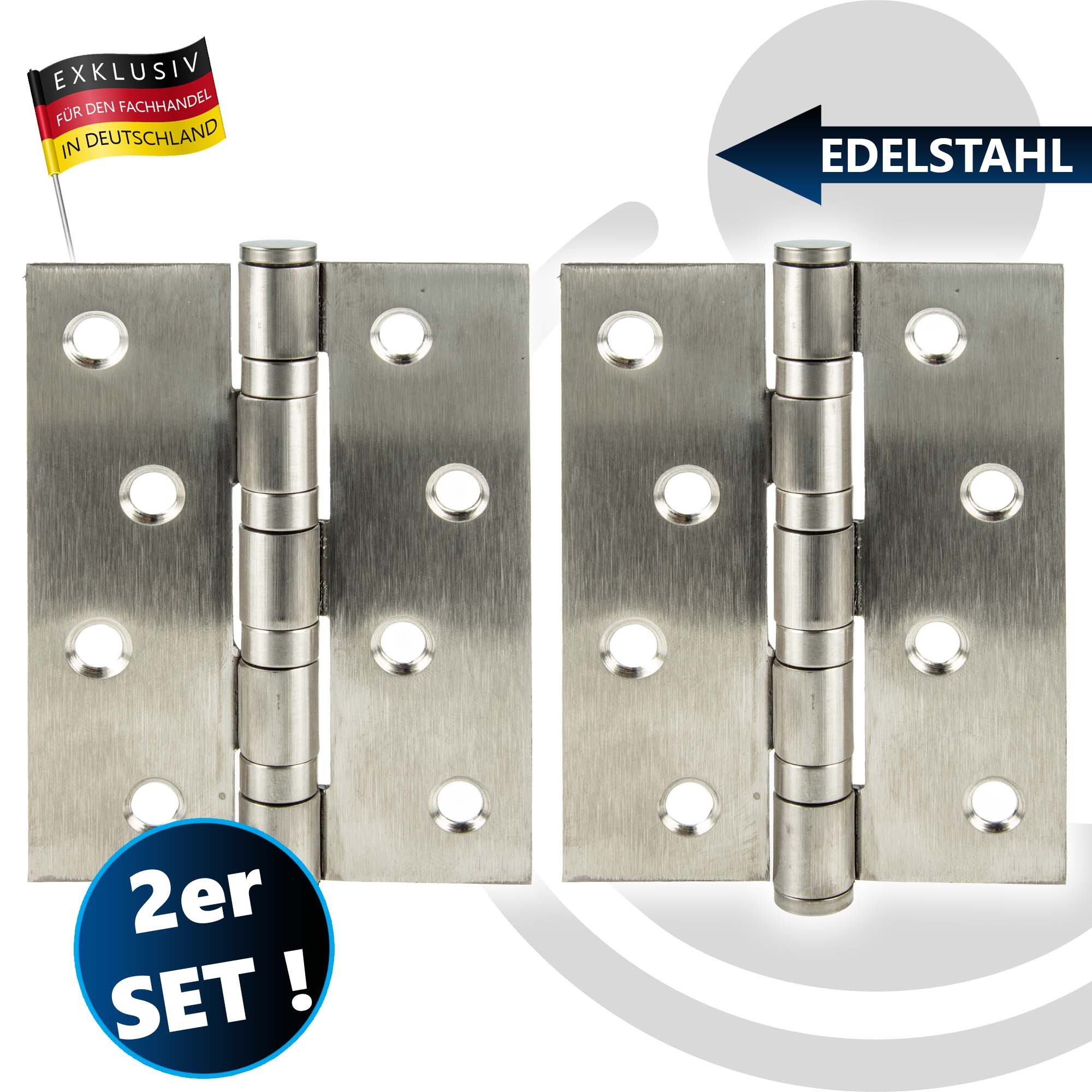 Thumbnail - MASTERPROOF PROFESIONAL Türbeschlag Edelstahl Scharnier Türband Beschlag 75 mm x 100 mm, 2 Stück
