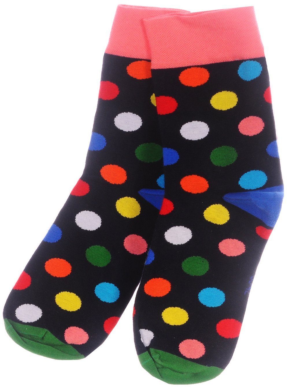 Martinex Socken 1 Paar Strümpfe socks mit Tupfen Muster bunt aus Baumwolle gemustert Punkte, 35 36 37 38 39 40 41 42 43 44 45